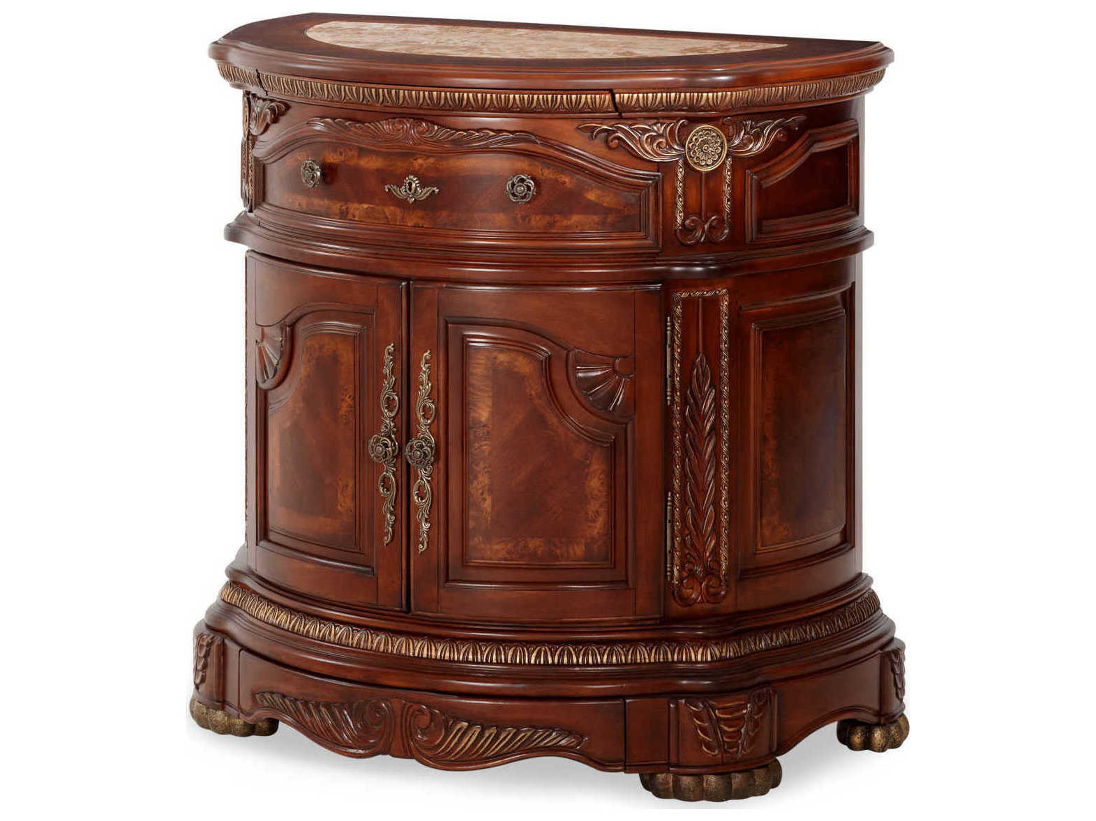 Michael Amini Cortina Honey Walnut Brown Solid Wood Accent Chest