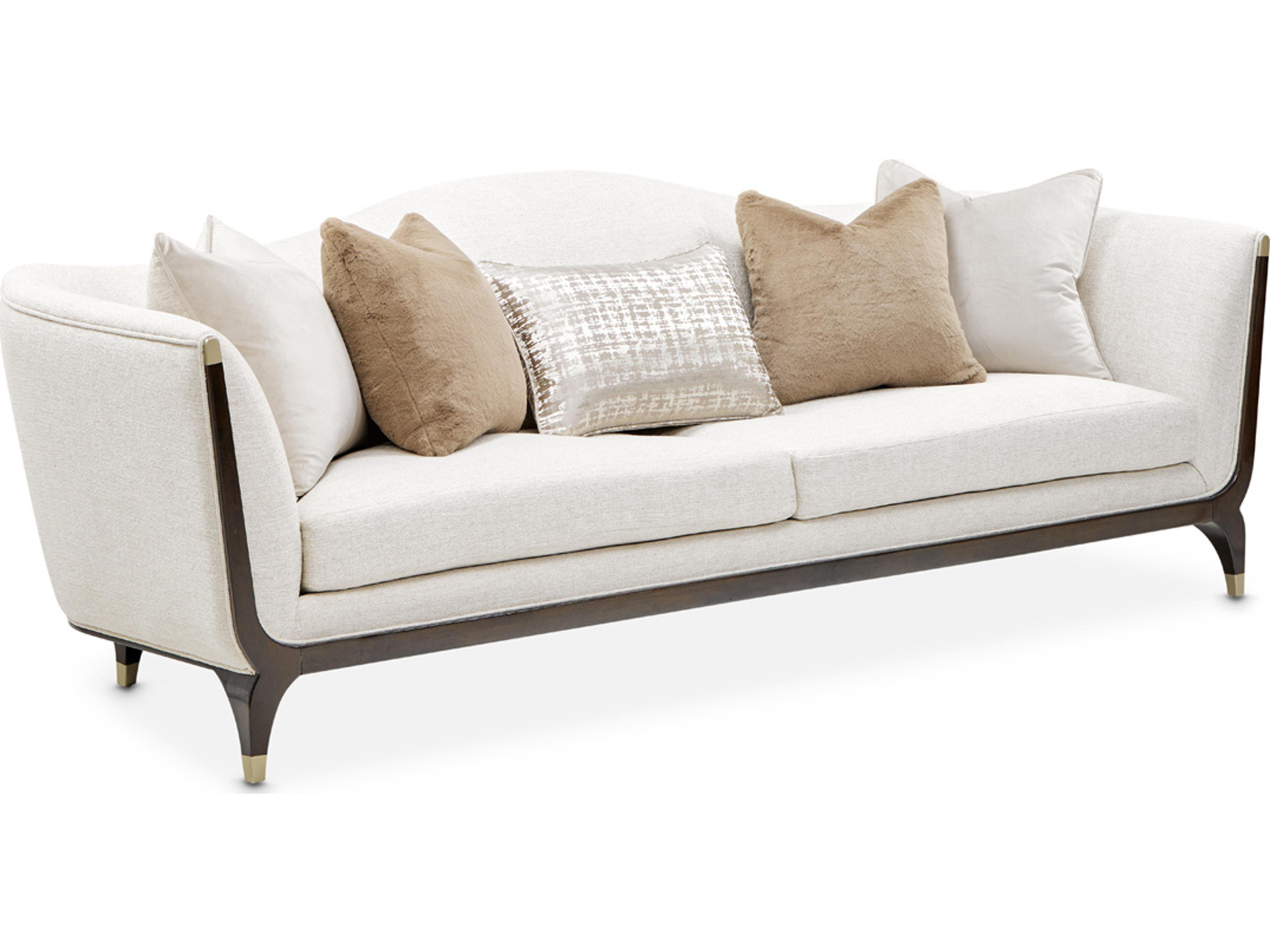 Michael Amini Paris Chic White Upholstered Sofa