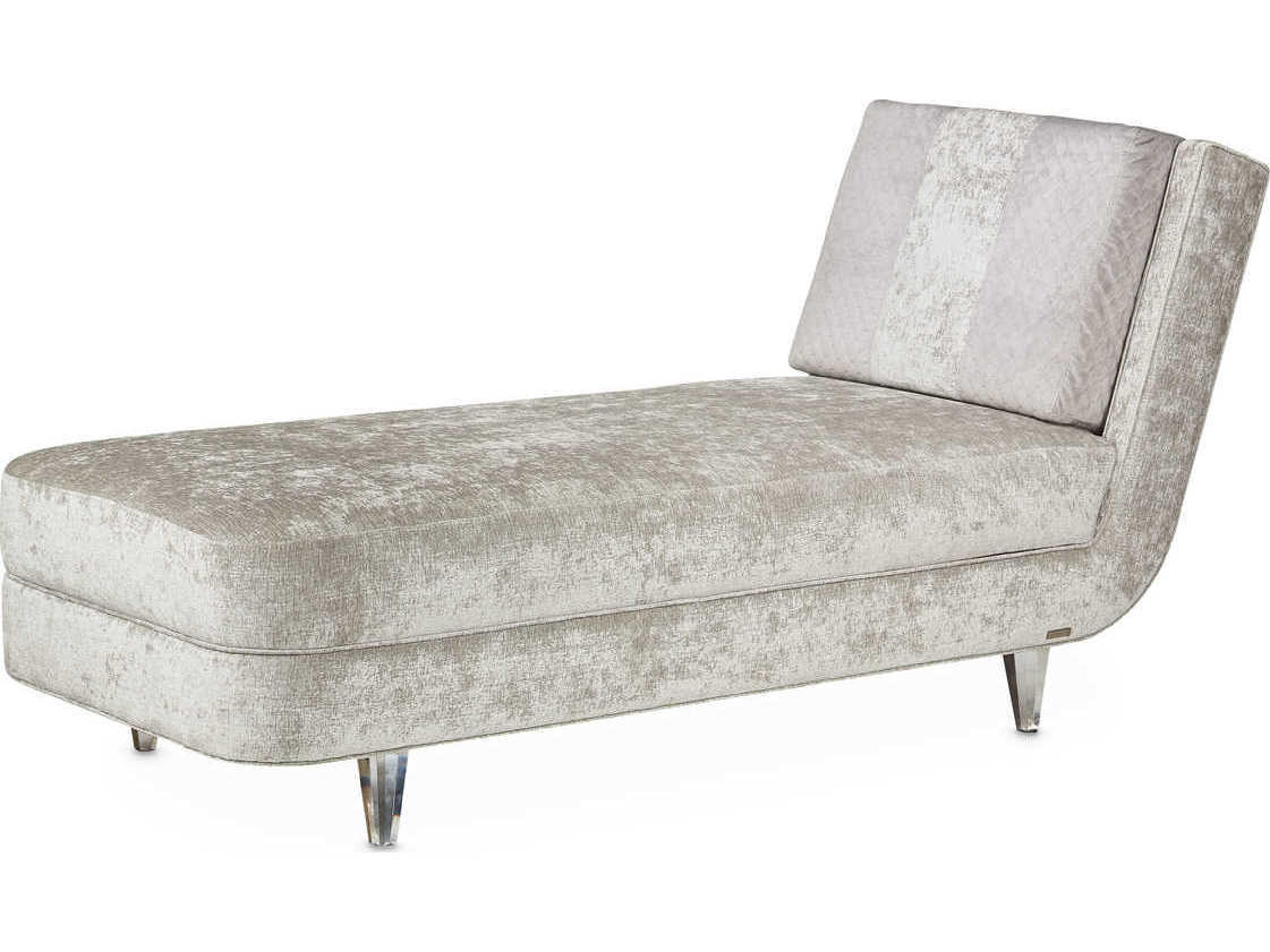 Michael Amini Lanna Storm Gray Upholstered Chaise
