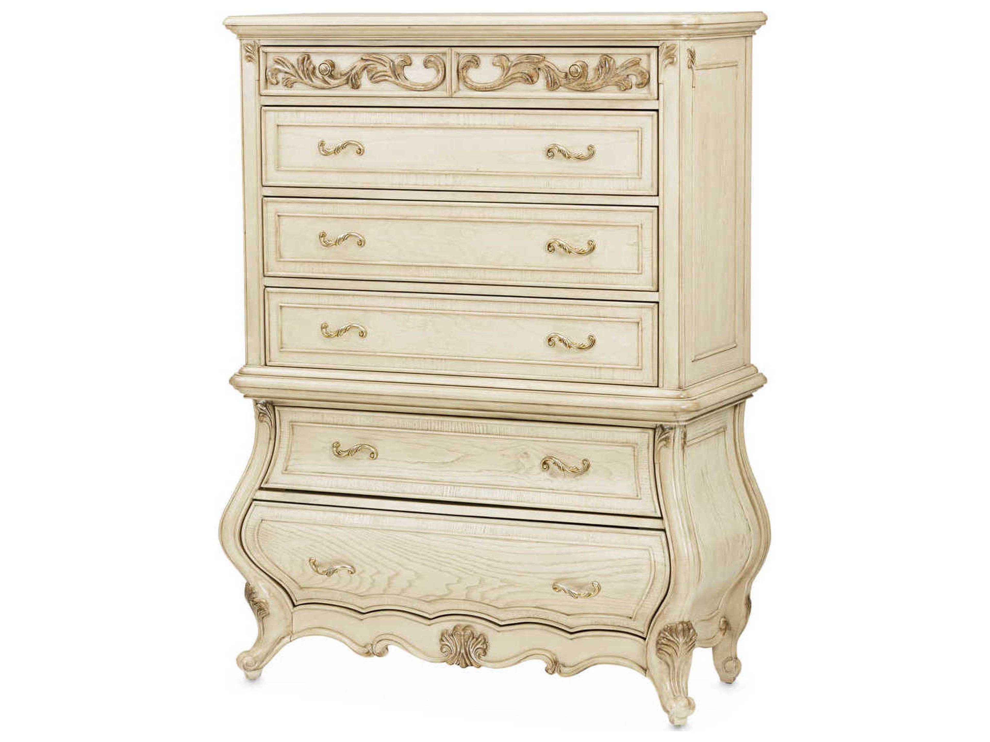 Michael Amini Platine De Royale Champagne White Poplar Wood Accent Chest