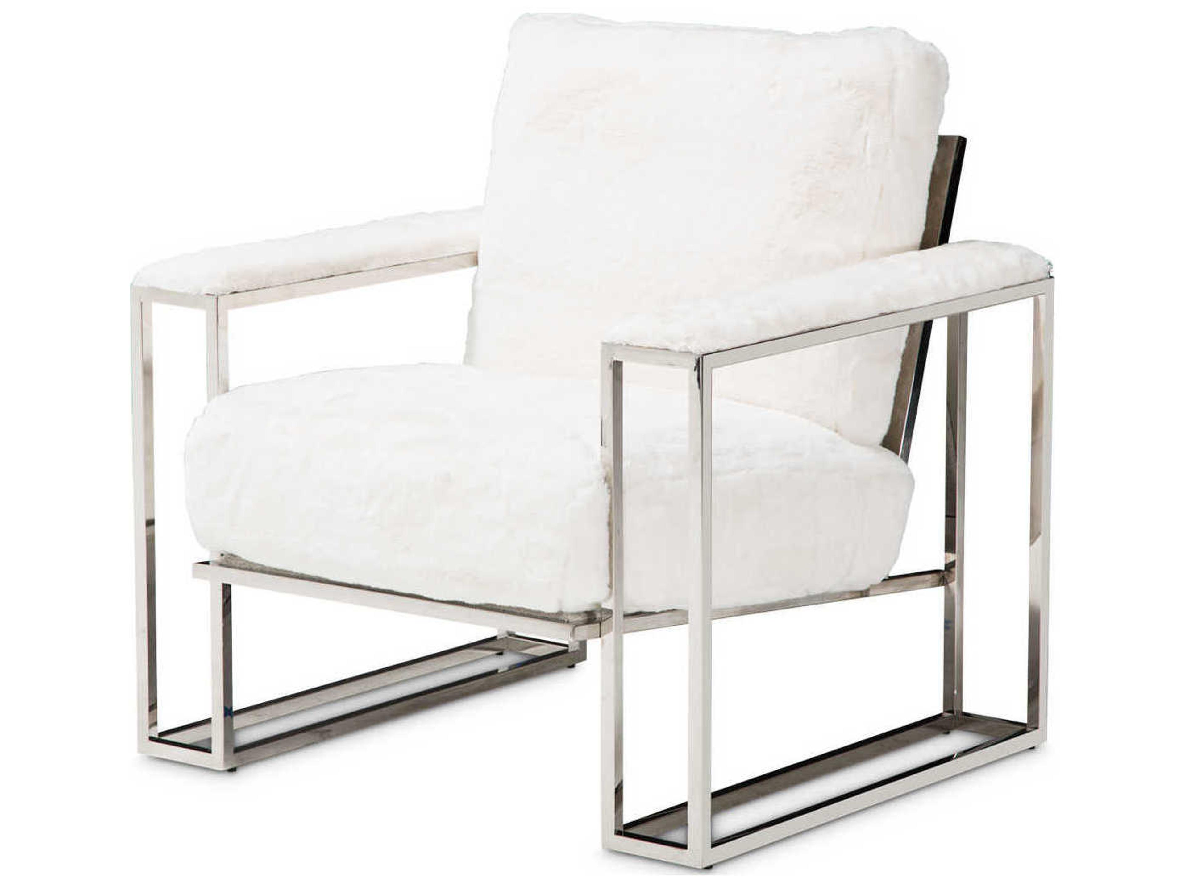 Michael Amini Astro White Fabric Accent Chair