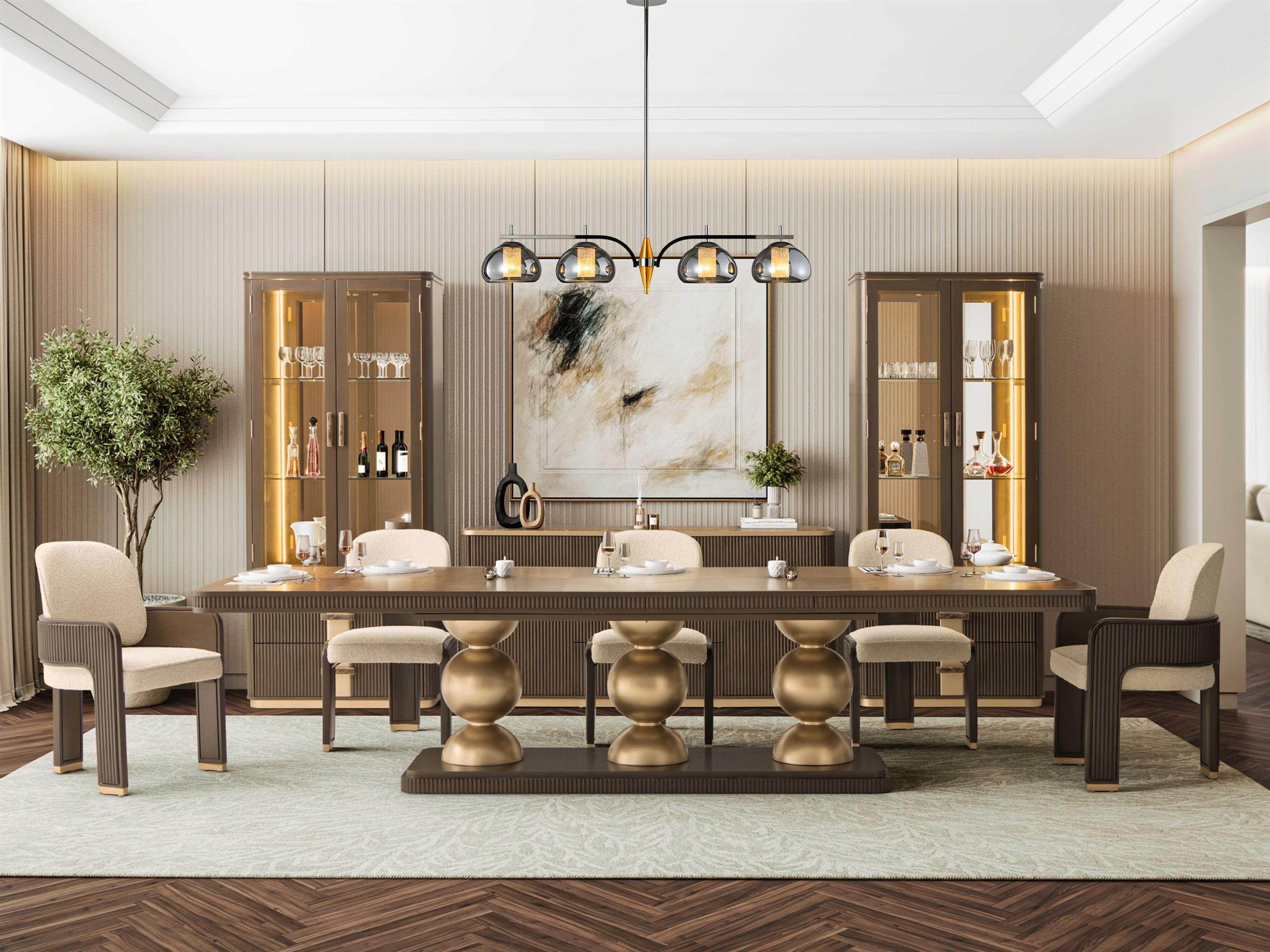 Michael Amini West Kensington Rubberwood Dining Room Set