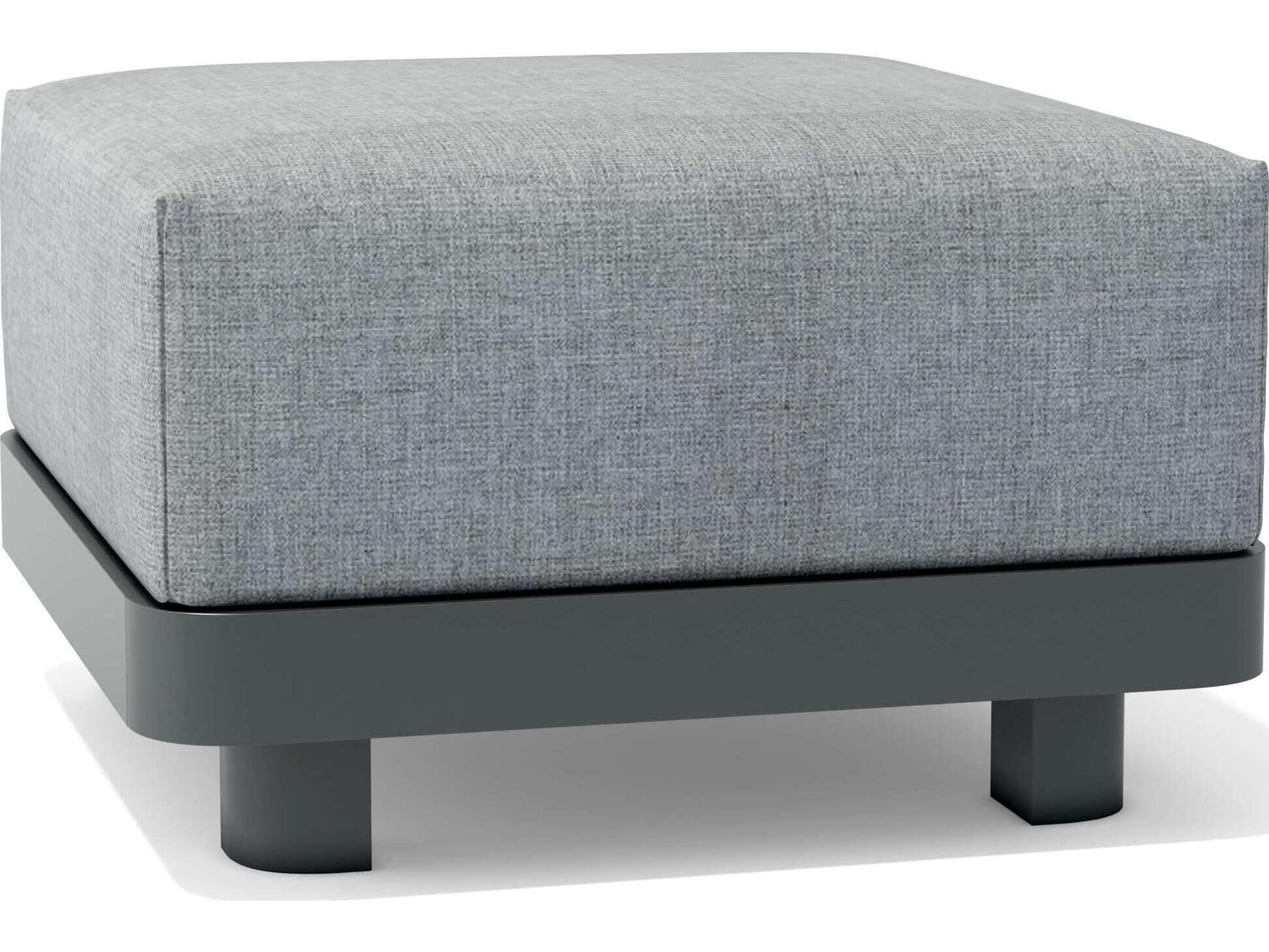 Anderson Teak Granada Aluminum Dark Grey Deep Seating Patio Ottoman
