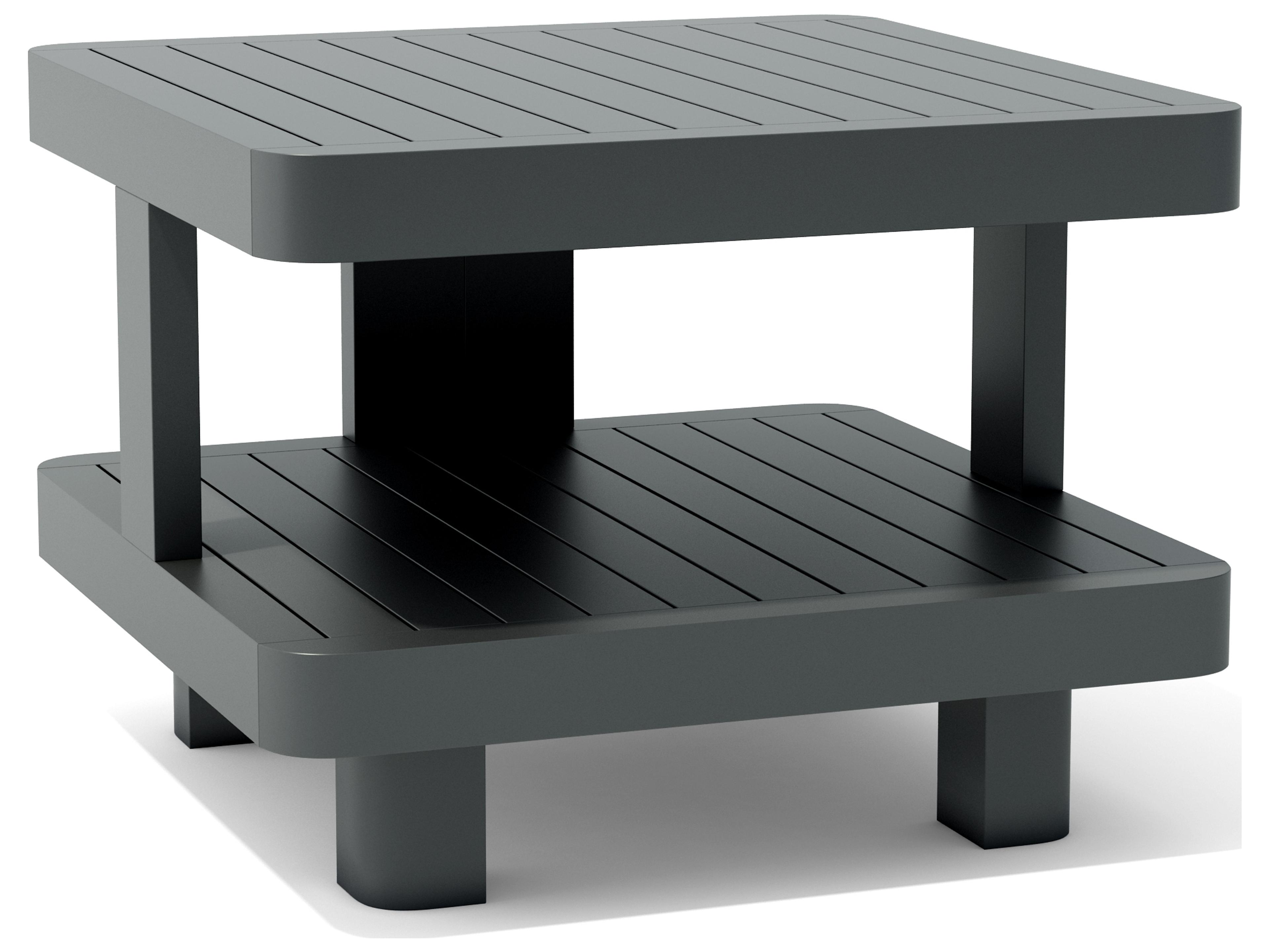 Anderson Teak Granada Aluminum Dark Grey Square Patio End Table