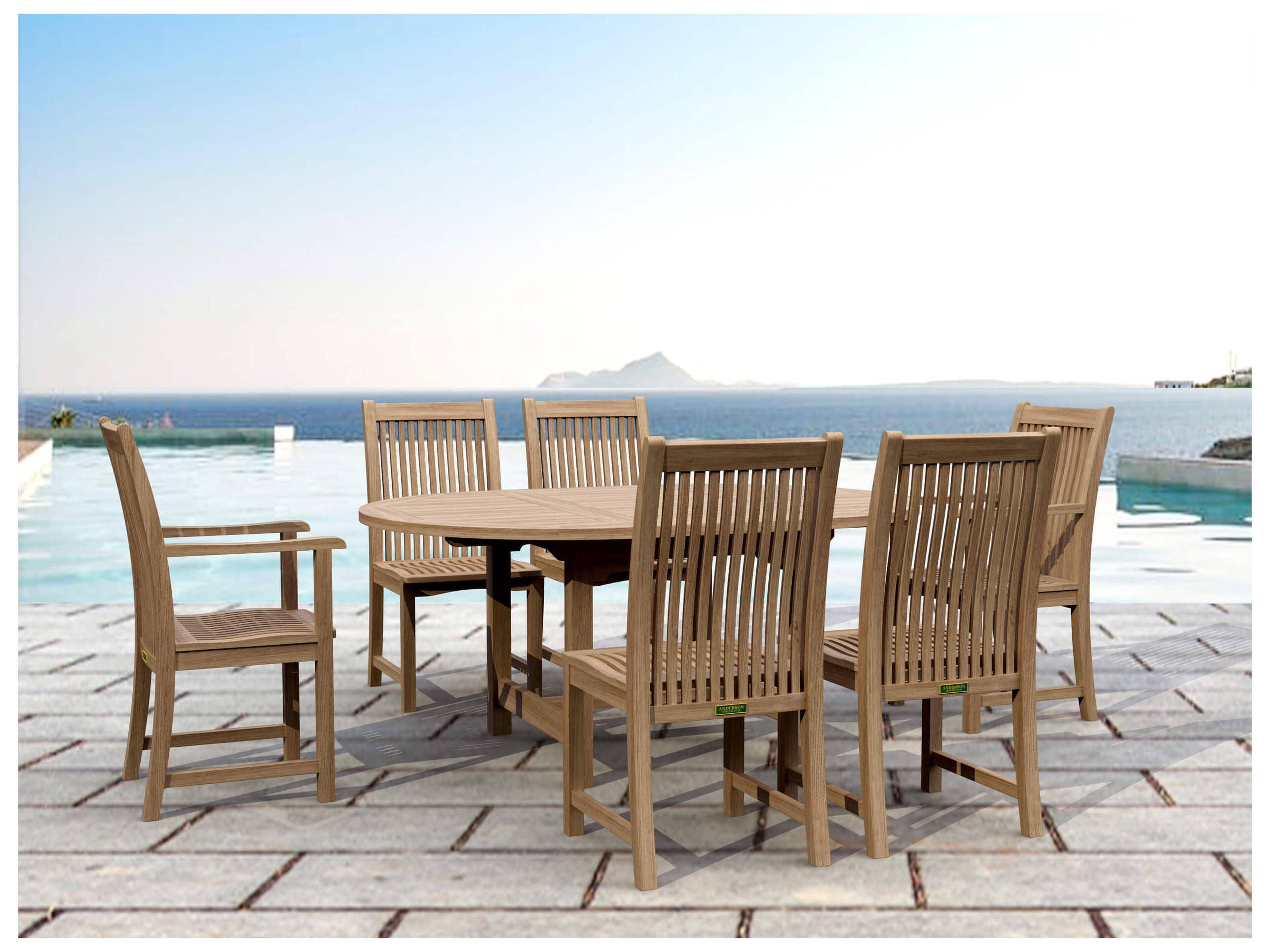 Anderson Teak Chicago Natural Outdoor Dining Set