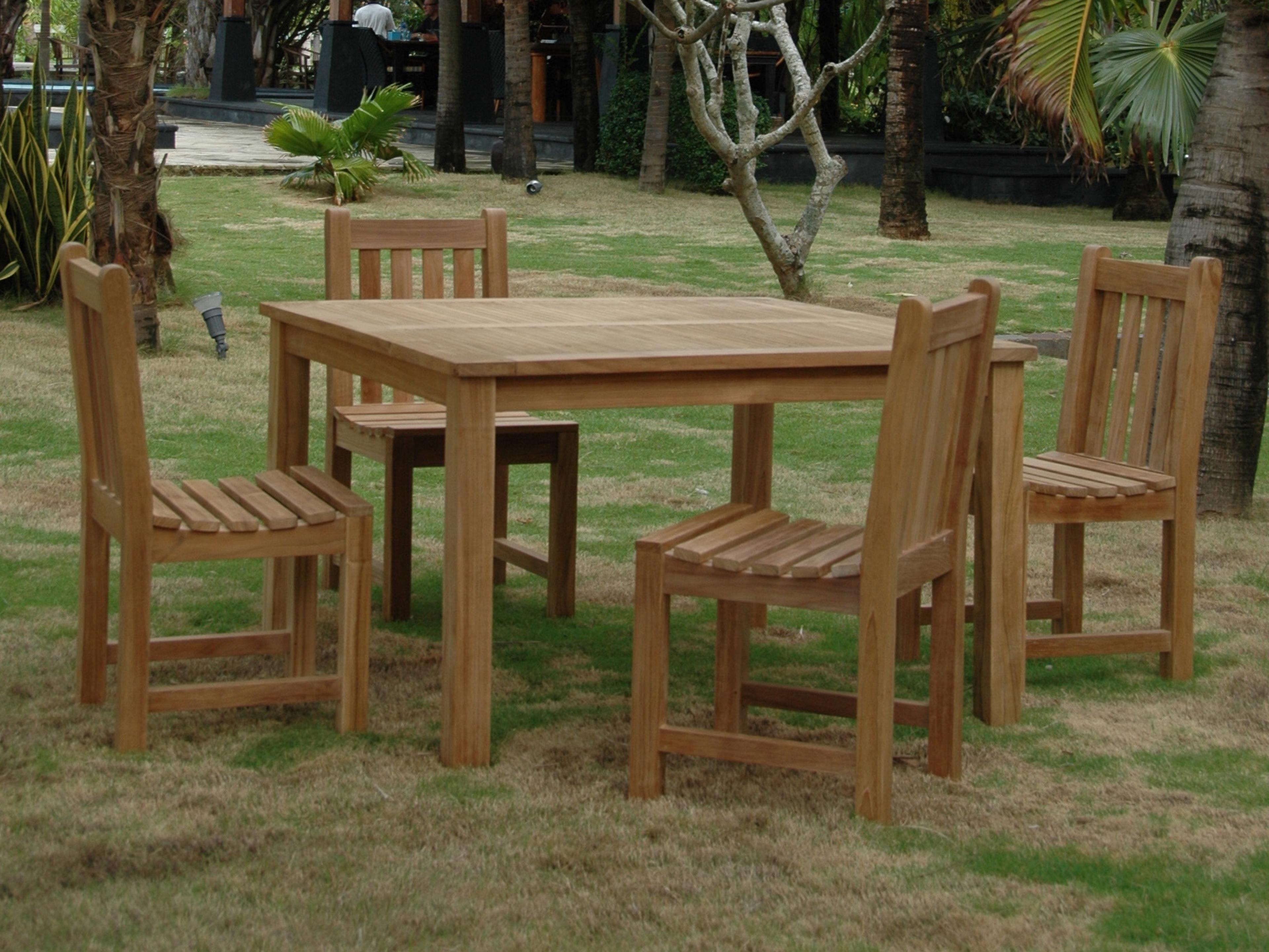 Anderson Teak Windsor Classic Side Chair 5-Piece Dining Table Set