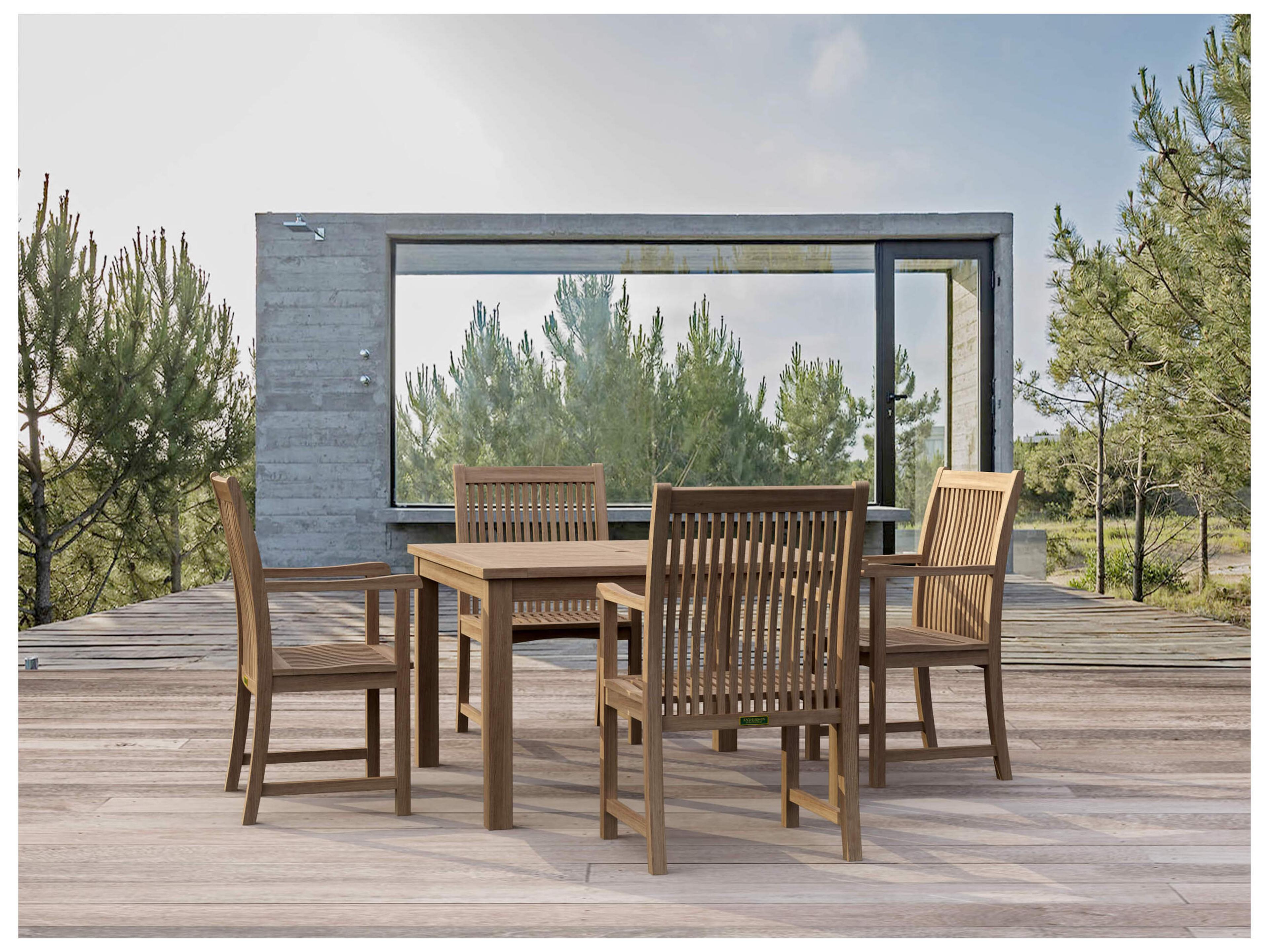 Anderson Teak Windsor Chicago 5-Piece Dining Table Set