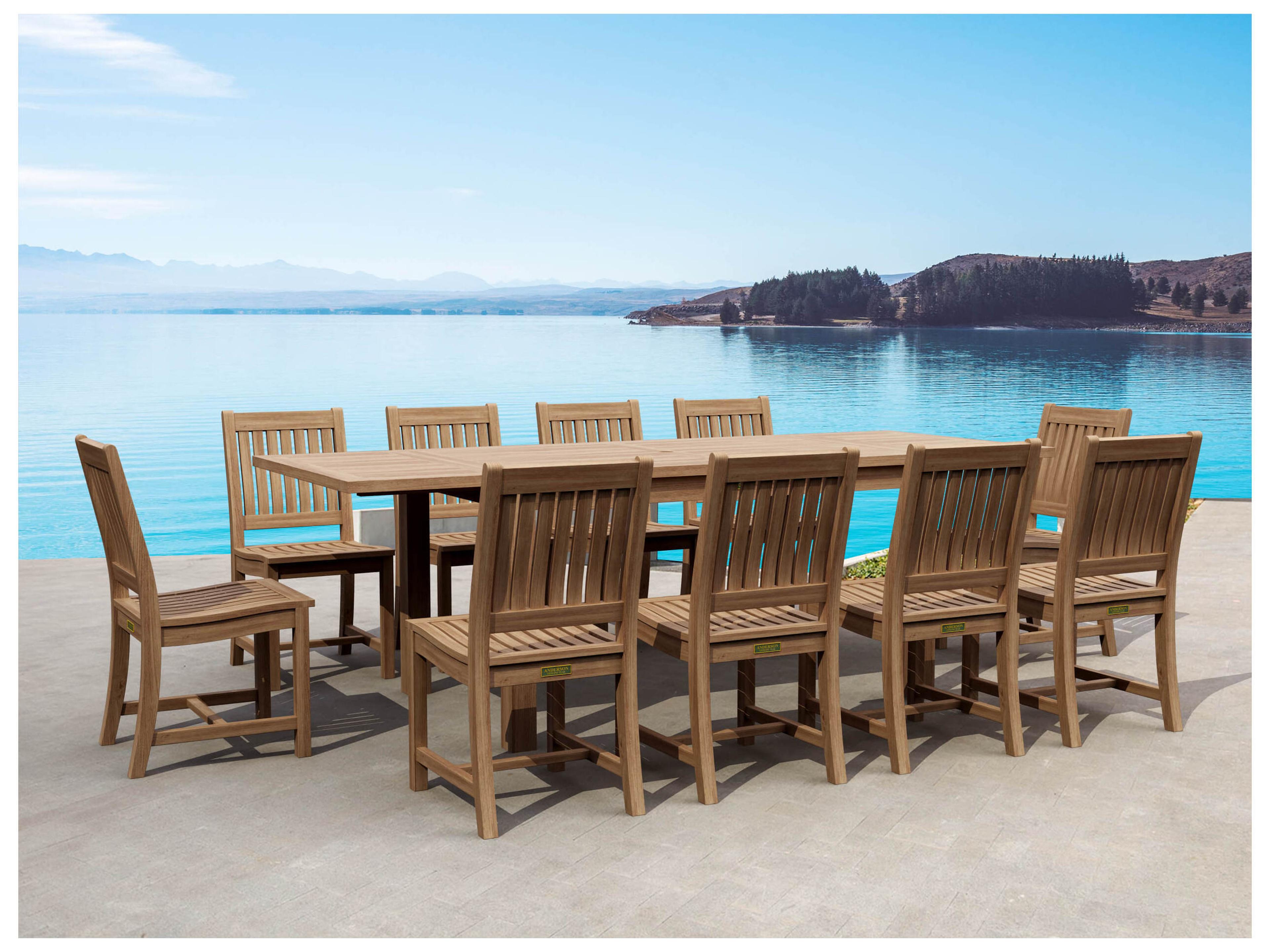 Anderson Teak Bahama Rialto 11-Piece Rectangular Outdoor Dining Set