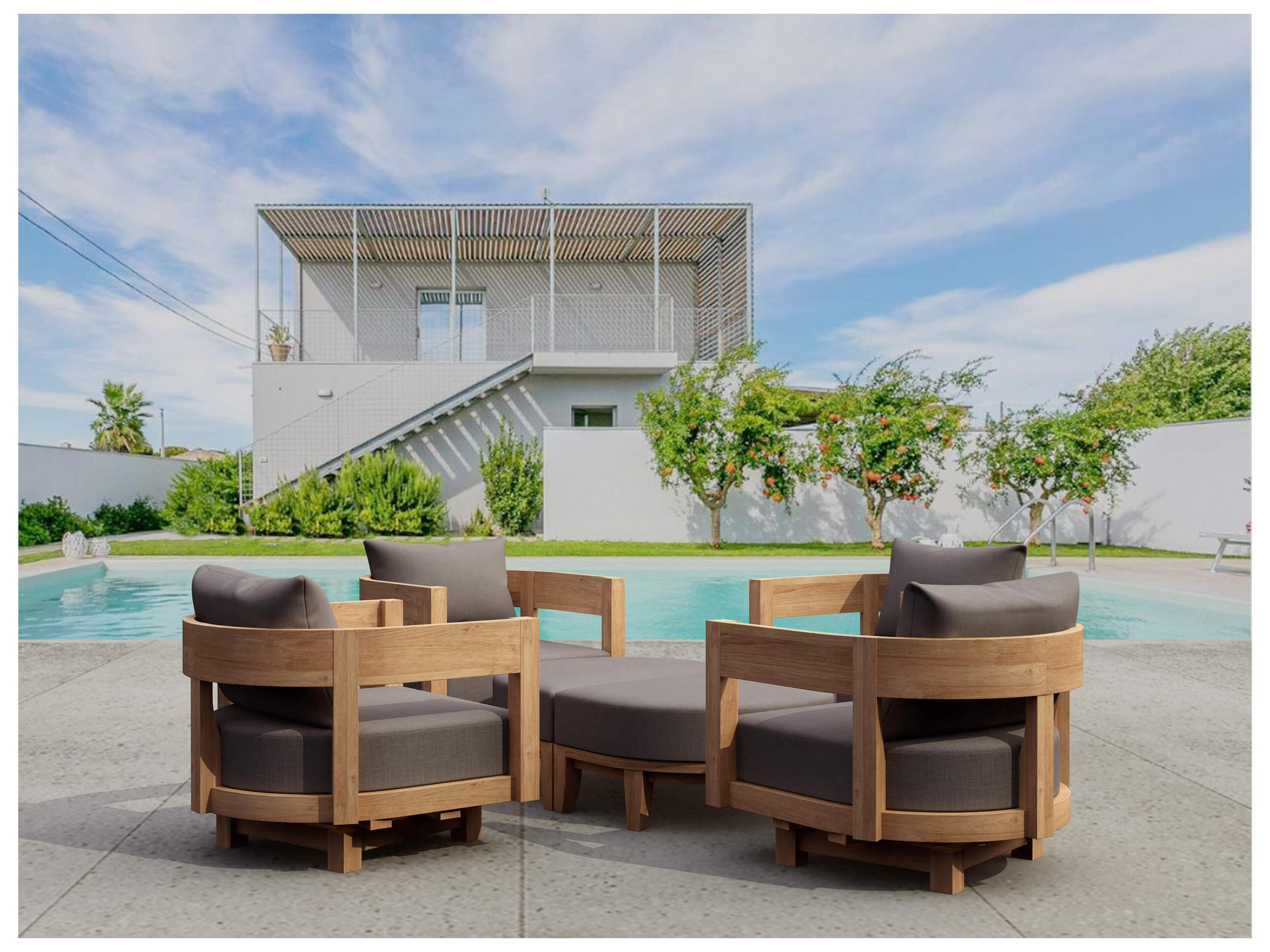 Anderson Teak Coronado Deep Seating 6 Piece Patio Lounge Set