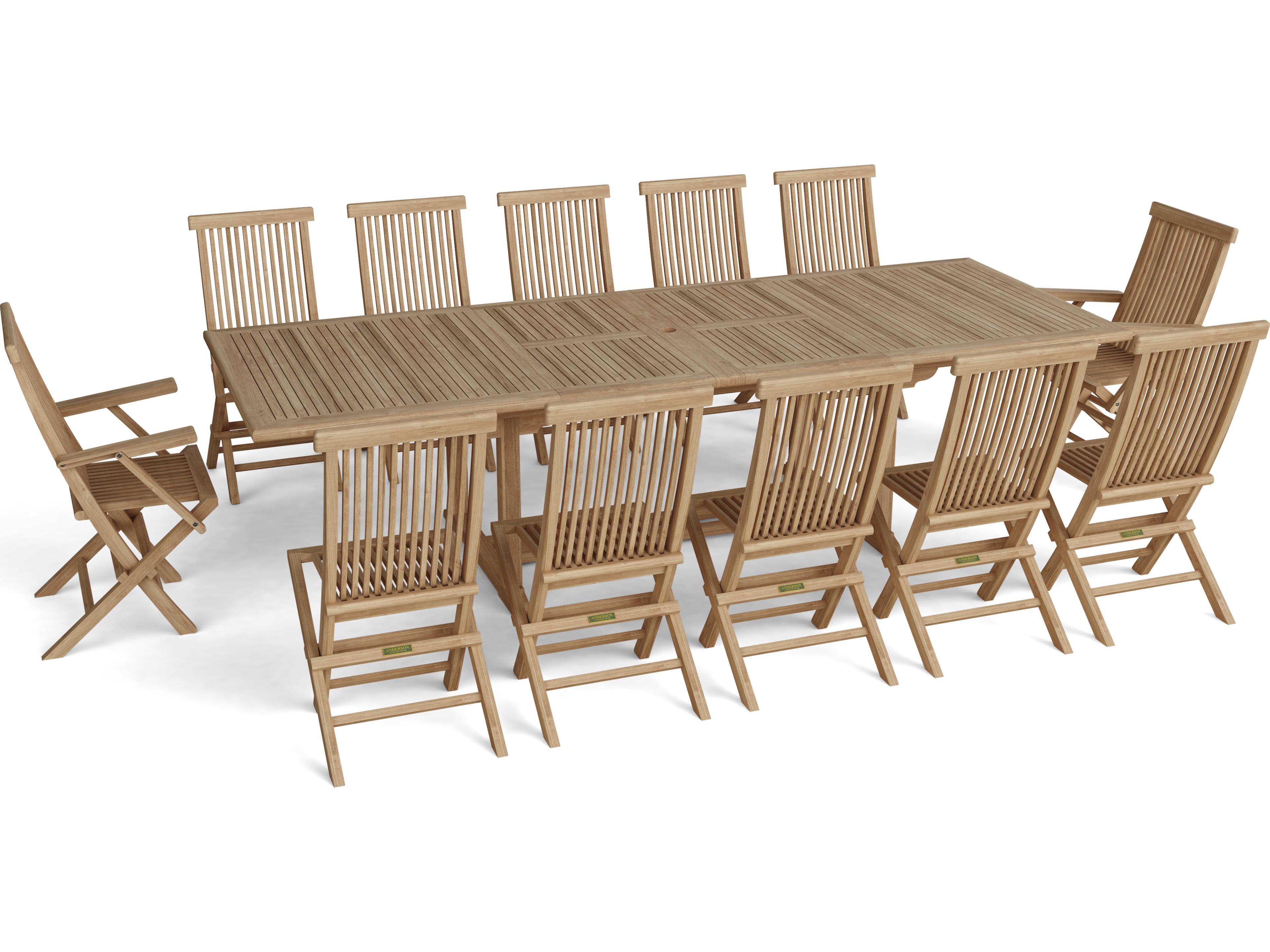 Anderson Teak Valencia Classic 13-Piece Outdoor Patio Dining Set