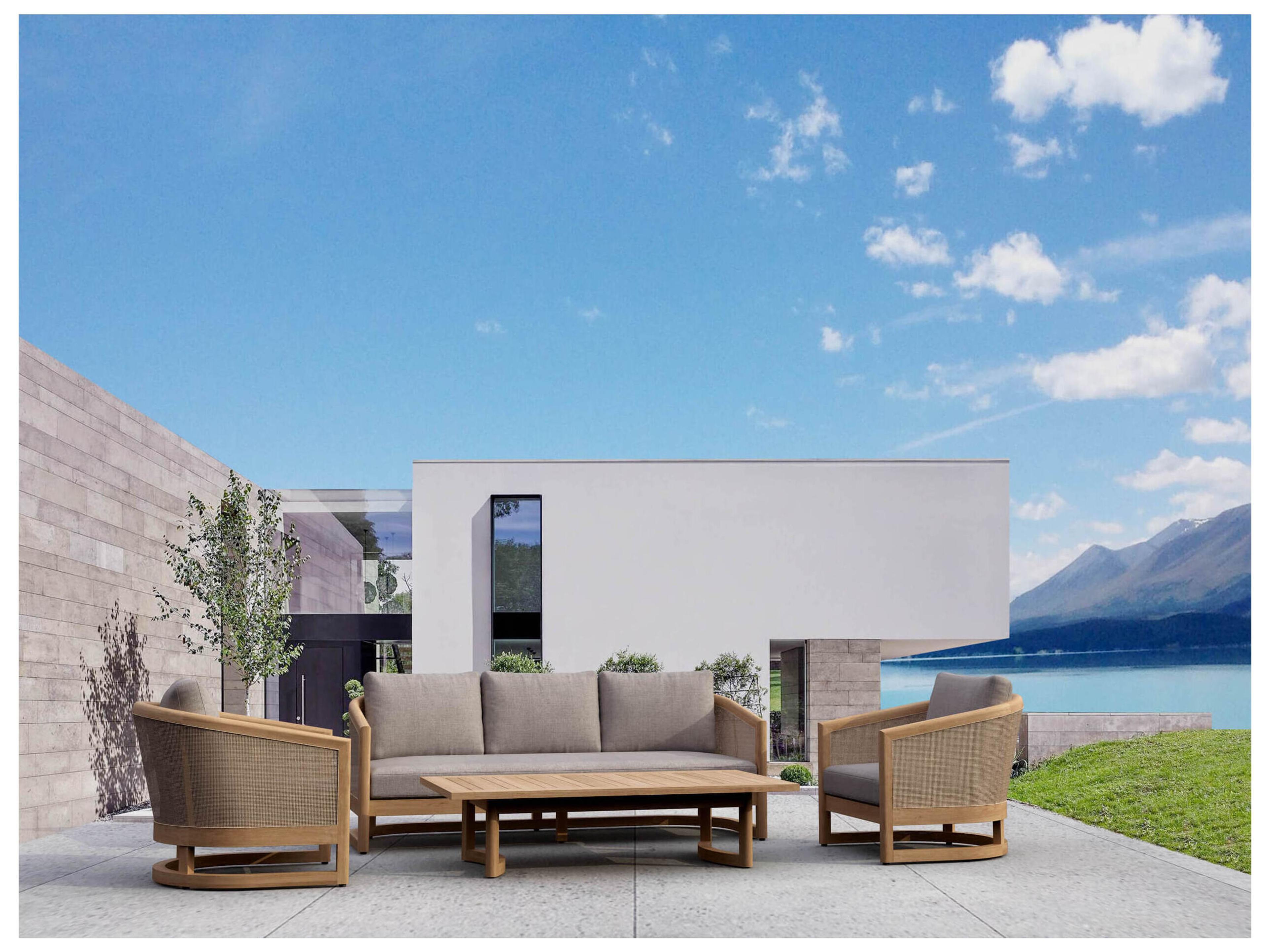 Anderson Teak Catania Natural 4 Piece Deep Seating Outdoor Lounge Set