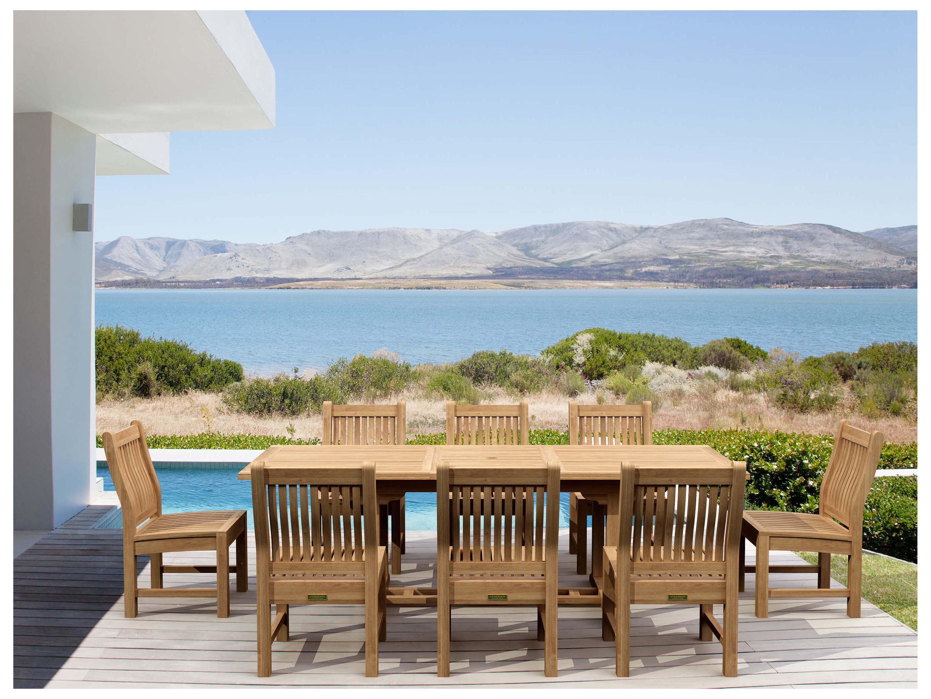 Anderson Teak Bahama Sahara 9-Piece 8' Rectangular Patio Dining Set