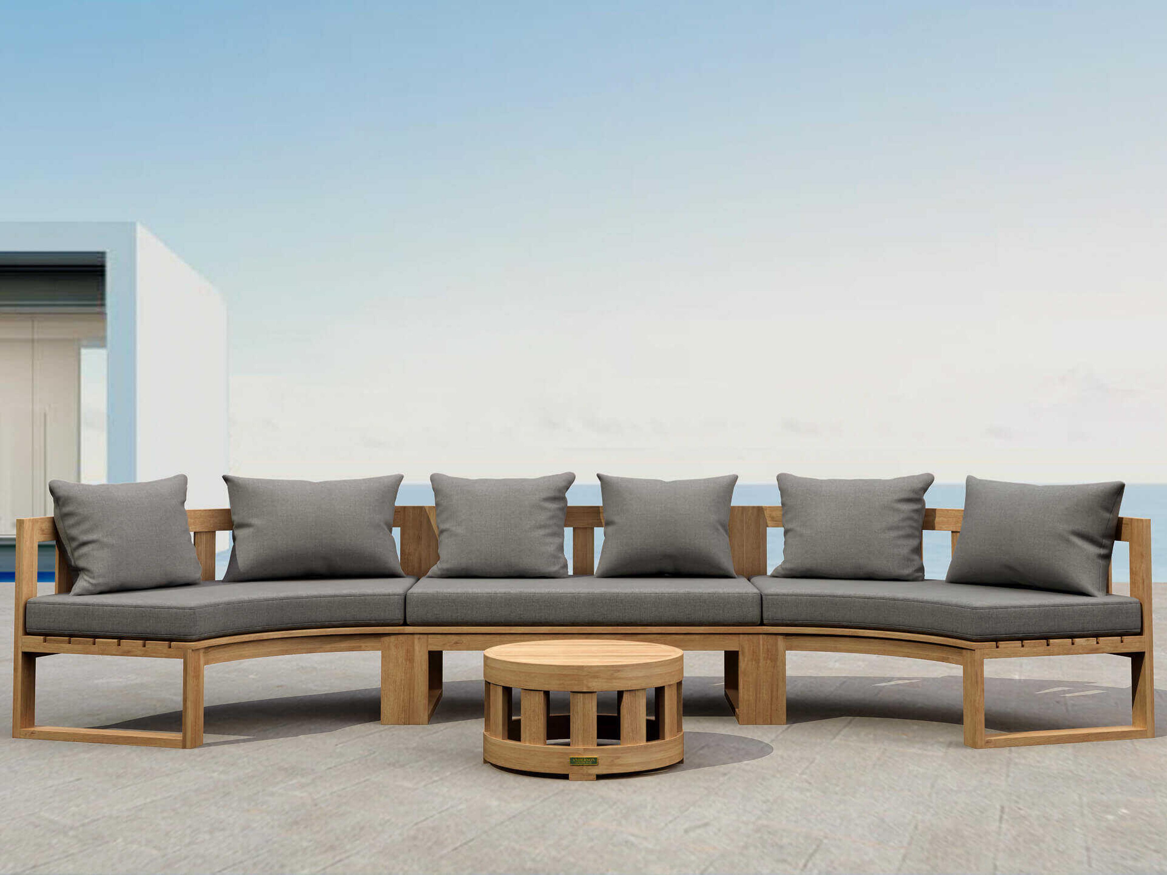 Anderson Teak Circular Modular Deep Seating Teak Patio Lounge Set