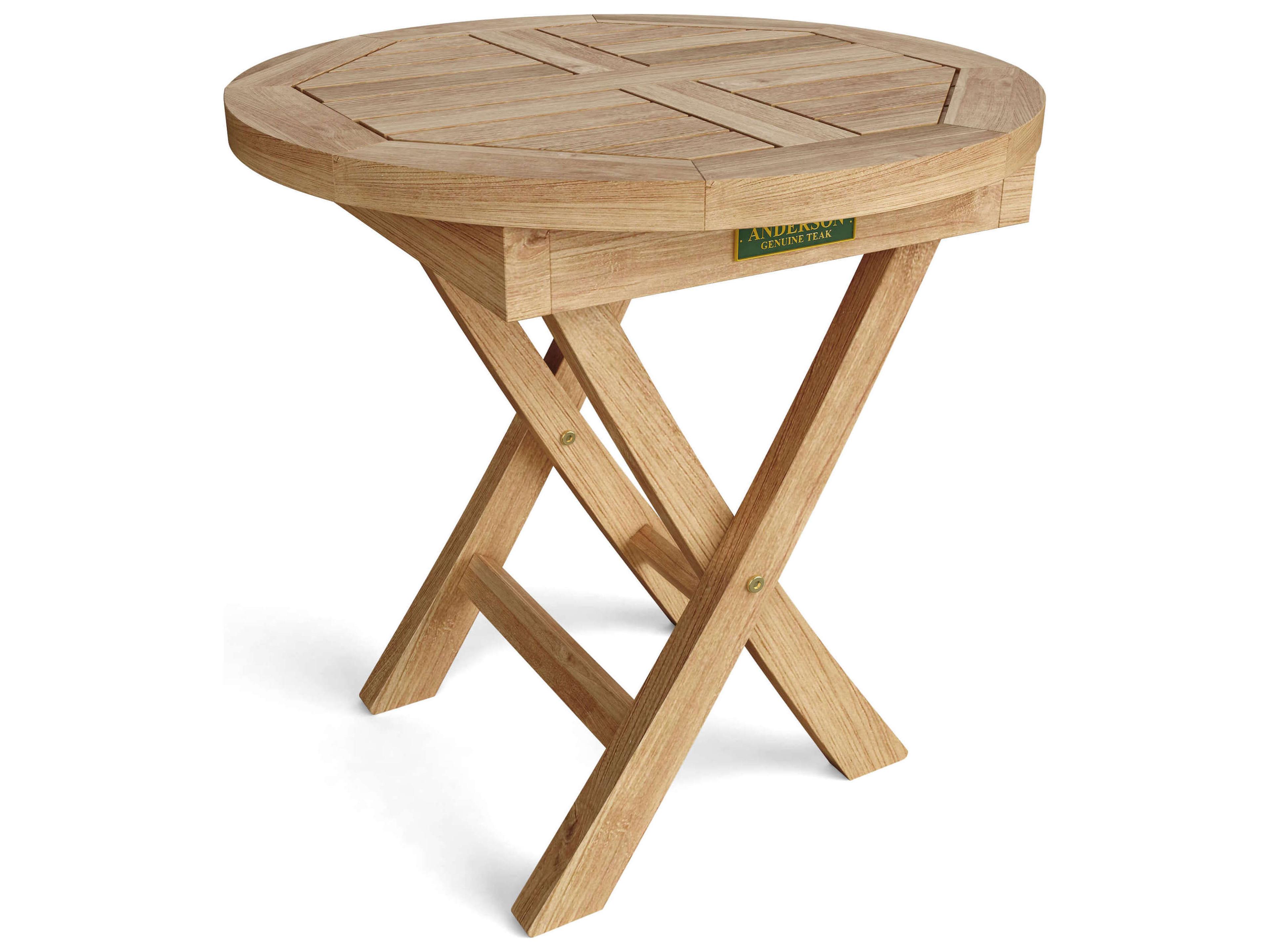 Anderson Teak Bahama Mini Side Round Folding Table