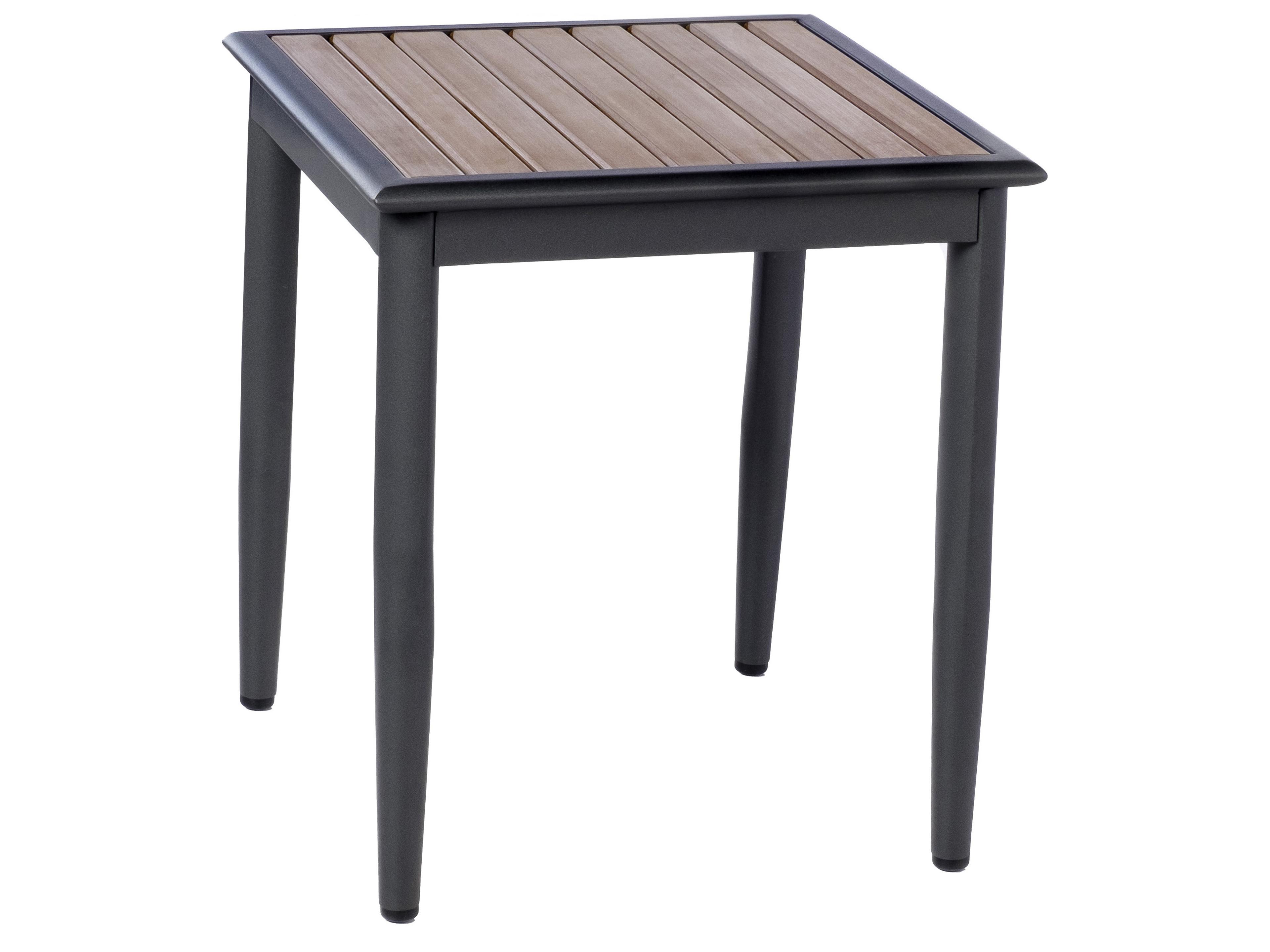 Alfresco Home Oden Polywood and Aluminum Square Outdoor Patio Side Table