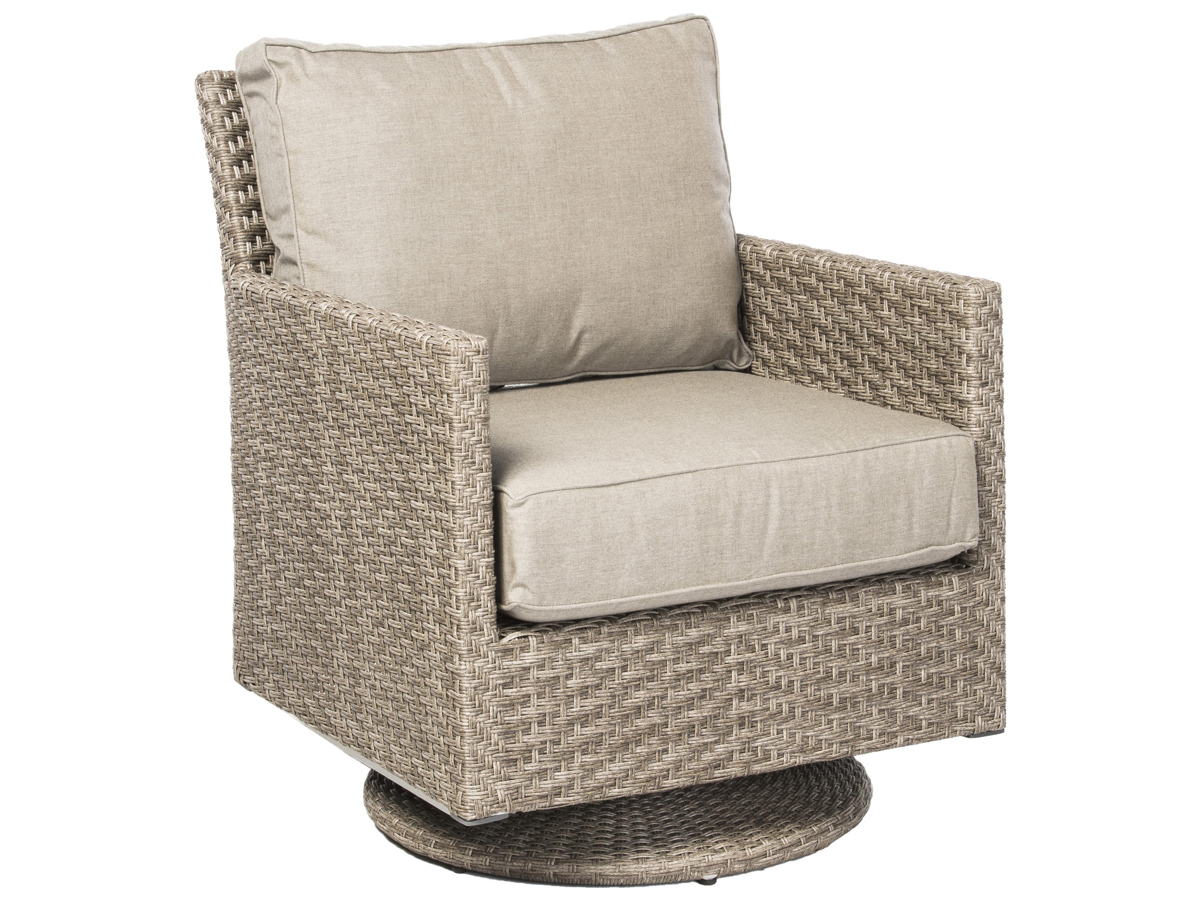 Alfresco Home Cornwall Vintage Wicker Swivel Glider Outdoor Lounge Chair
