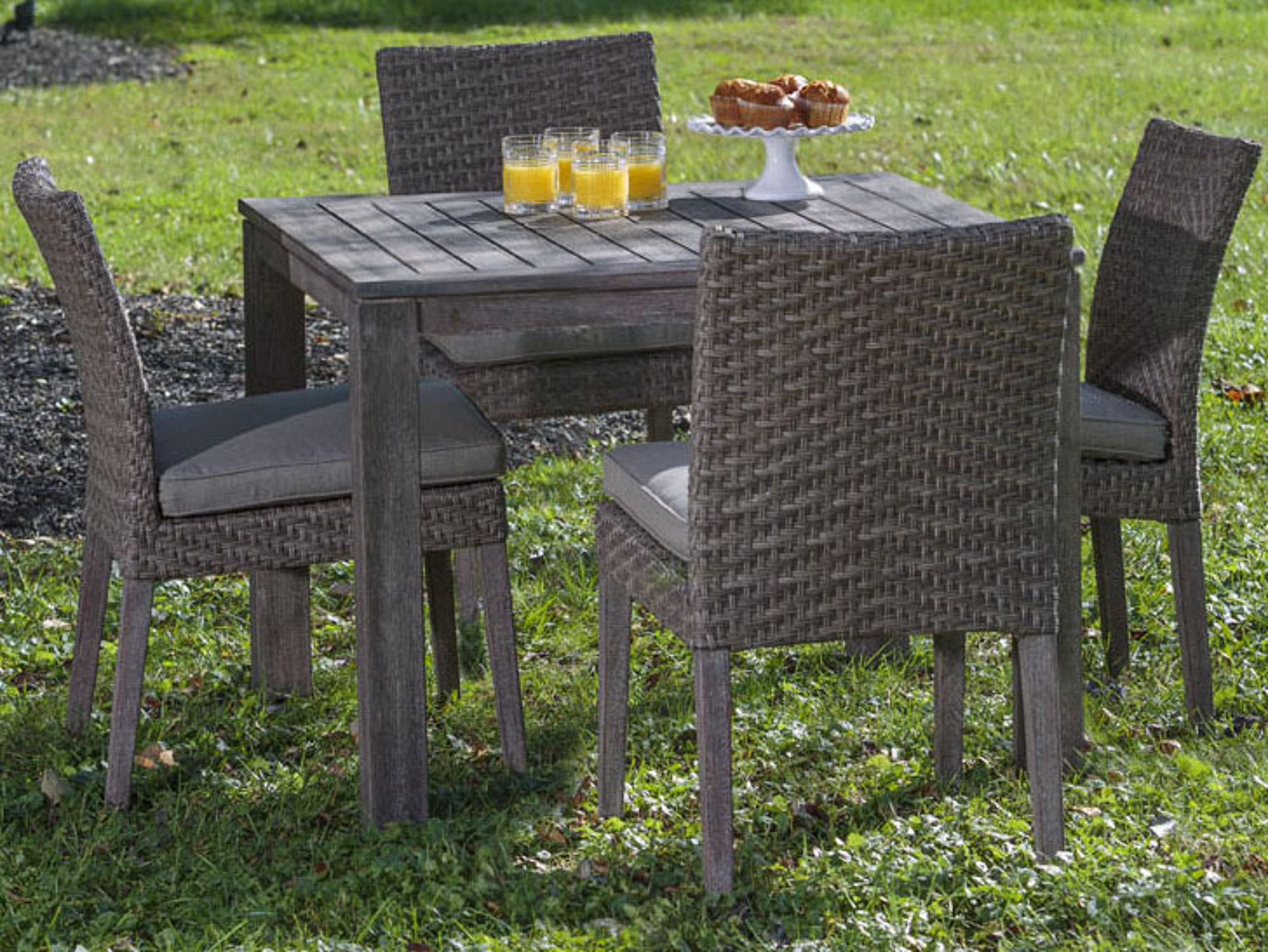 Alfresco Home Cornwall Degas & Vintage Patina Woven Outdoor Dining Set