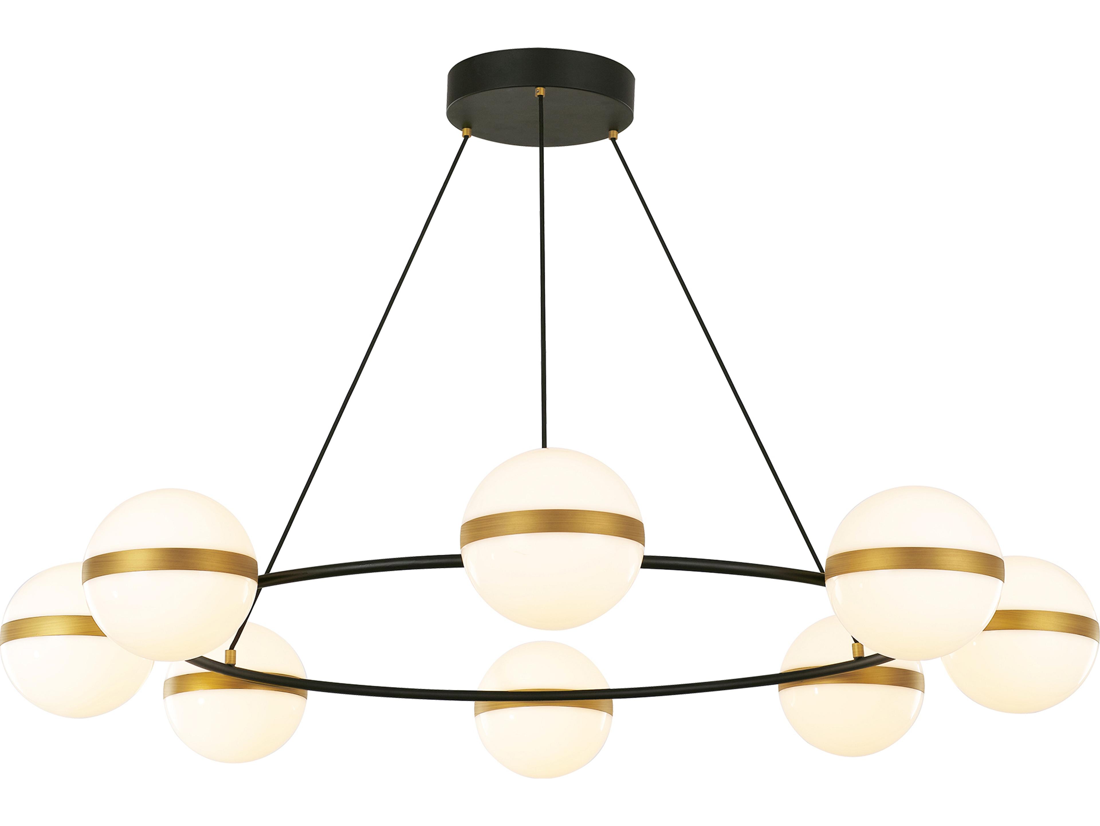 Alora Lighting Tagliato Matte Black Brushed Gold Globe Chandelier