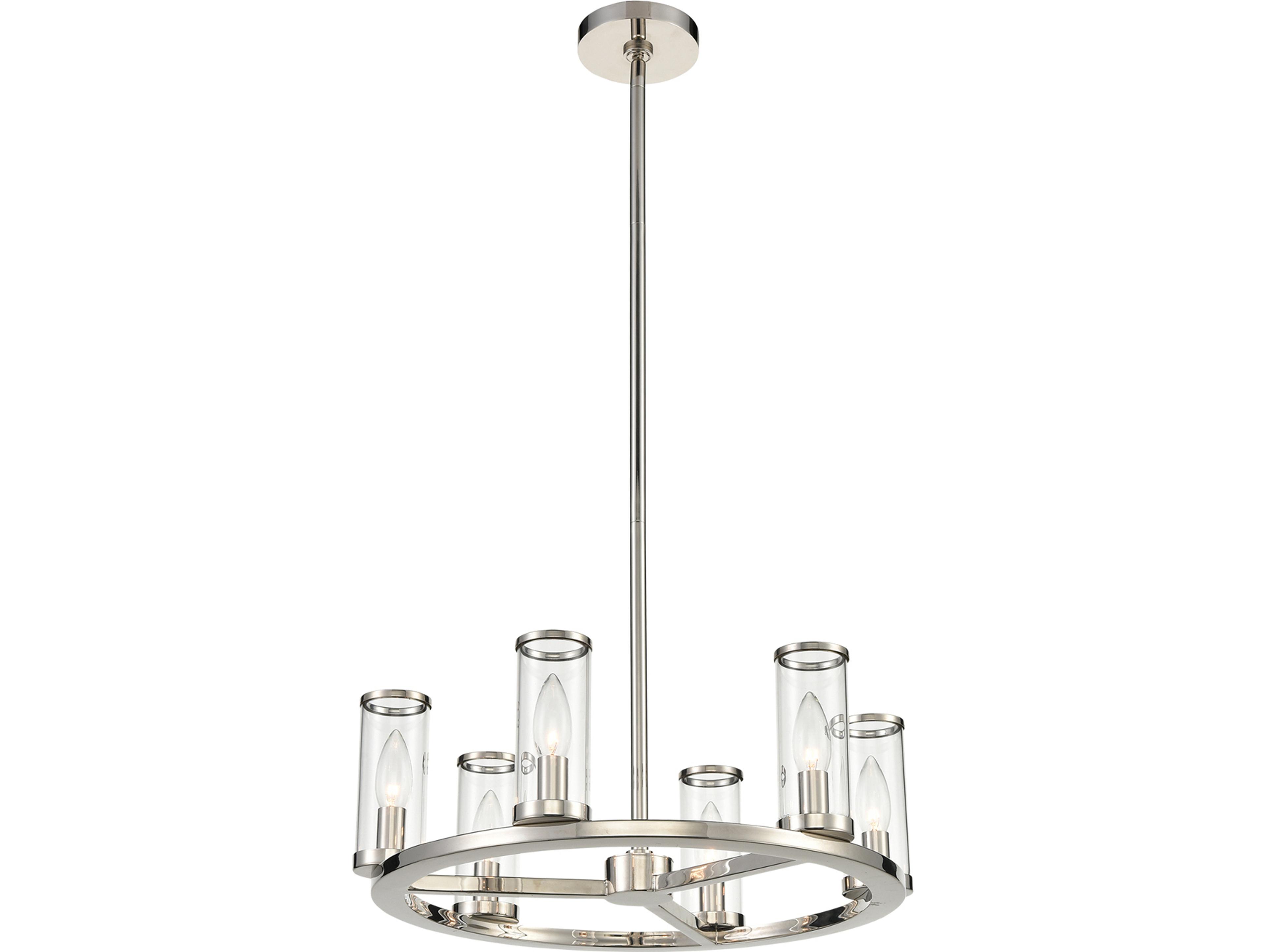 Alora Lighting Revolve 6-Light Polished Nickel Cylinder Chandelier