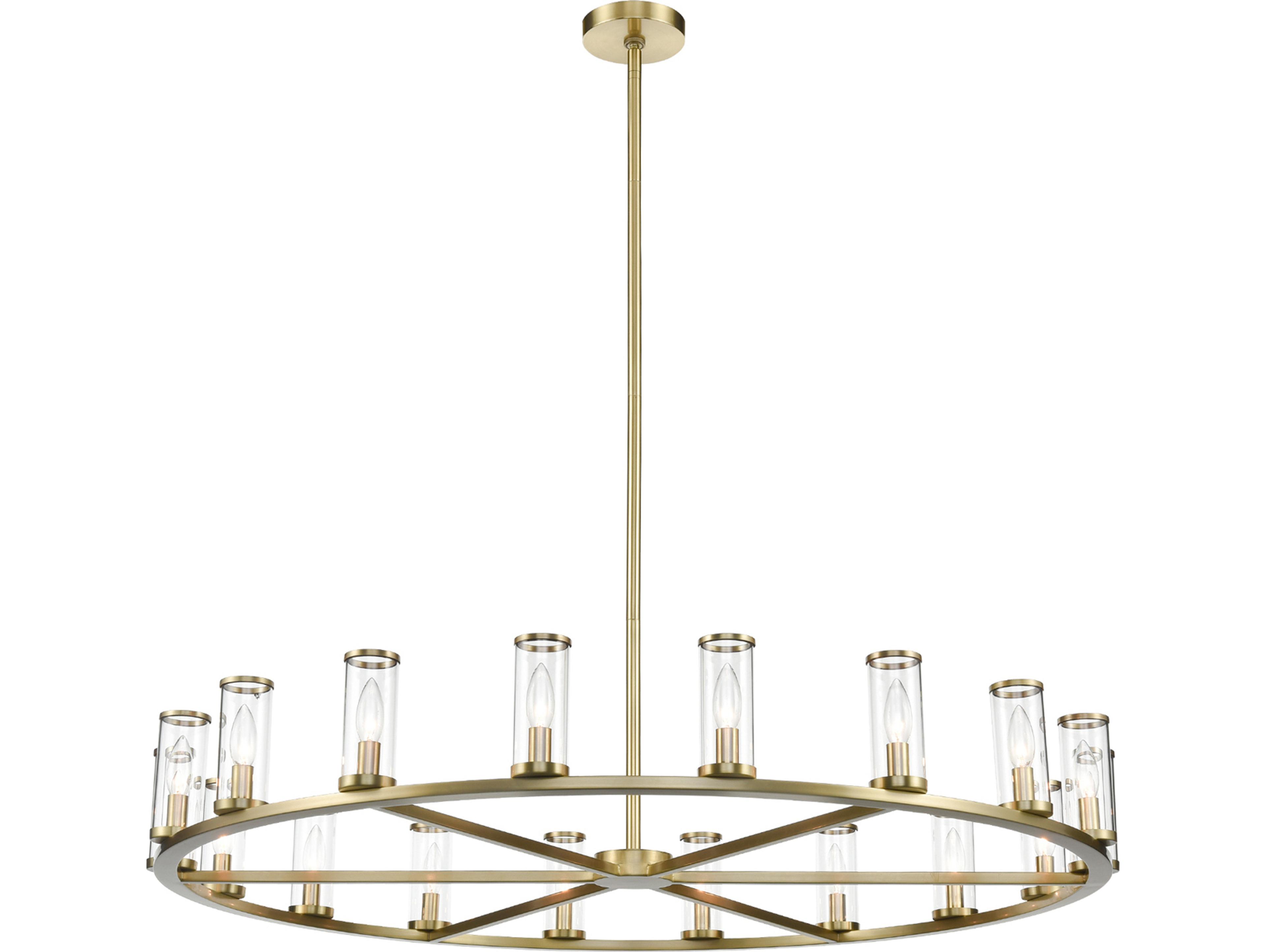 Alora Lighting Revolve 18-Light Natural Brass Cylinder Chandelier