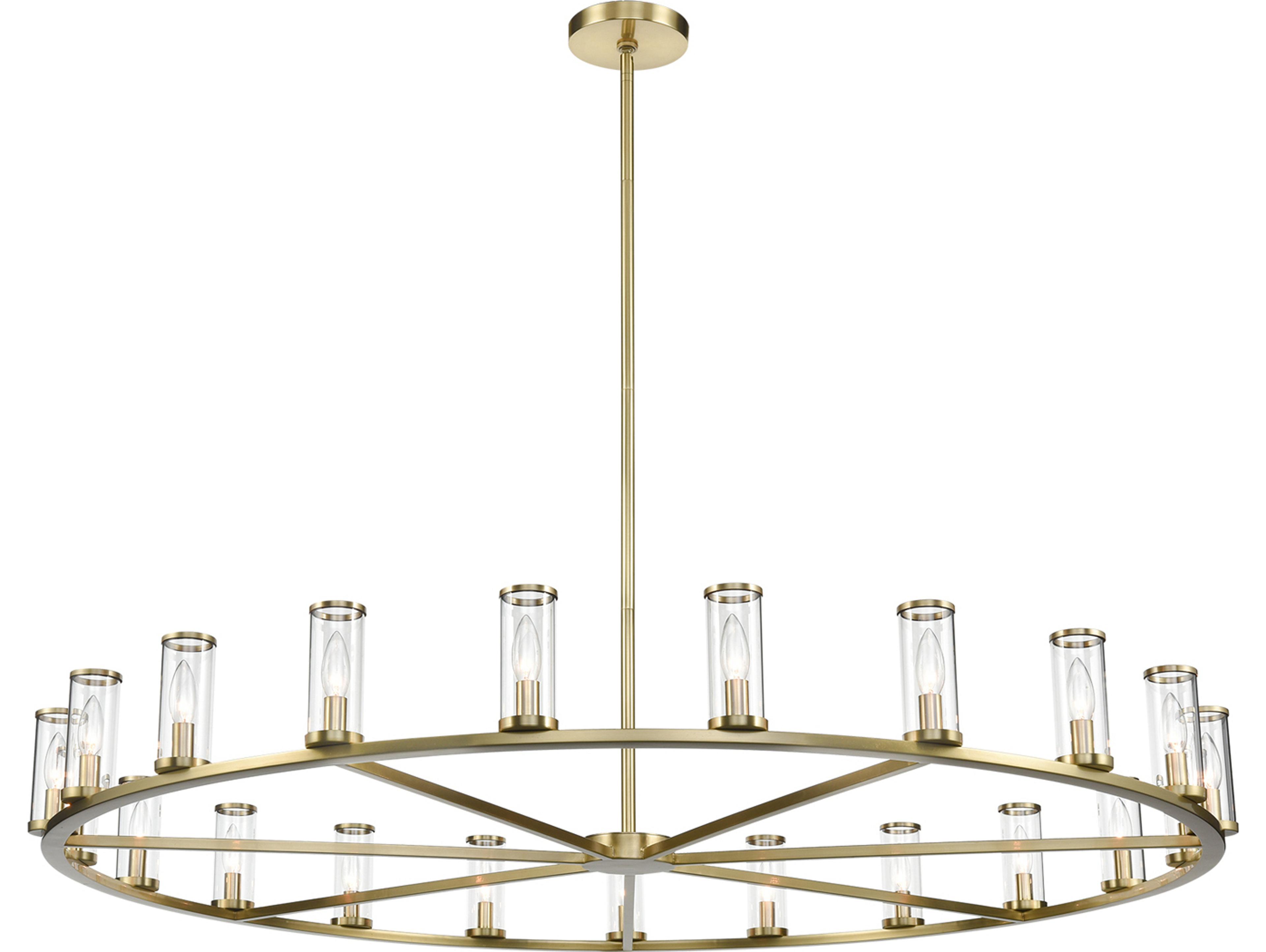 Alora Lighting Revolve 21-Light Natural Brass Cylinder Chandelier