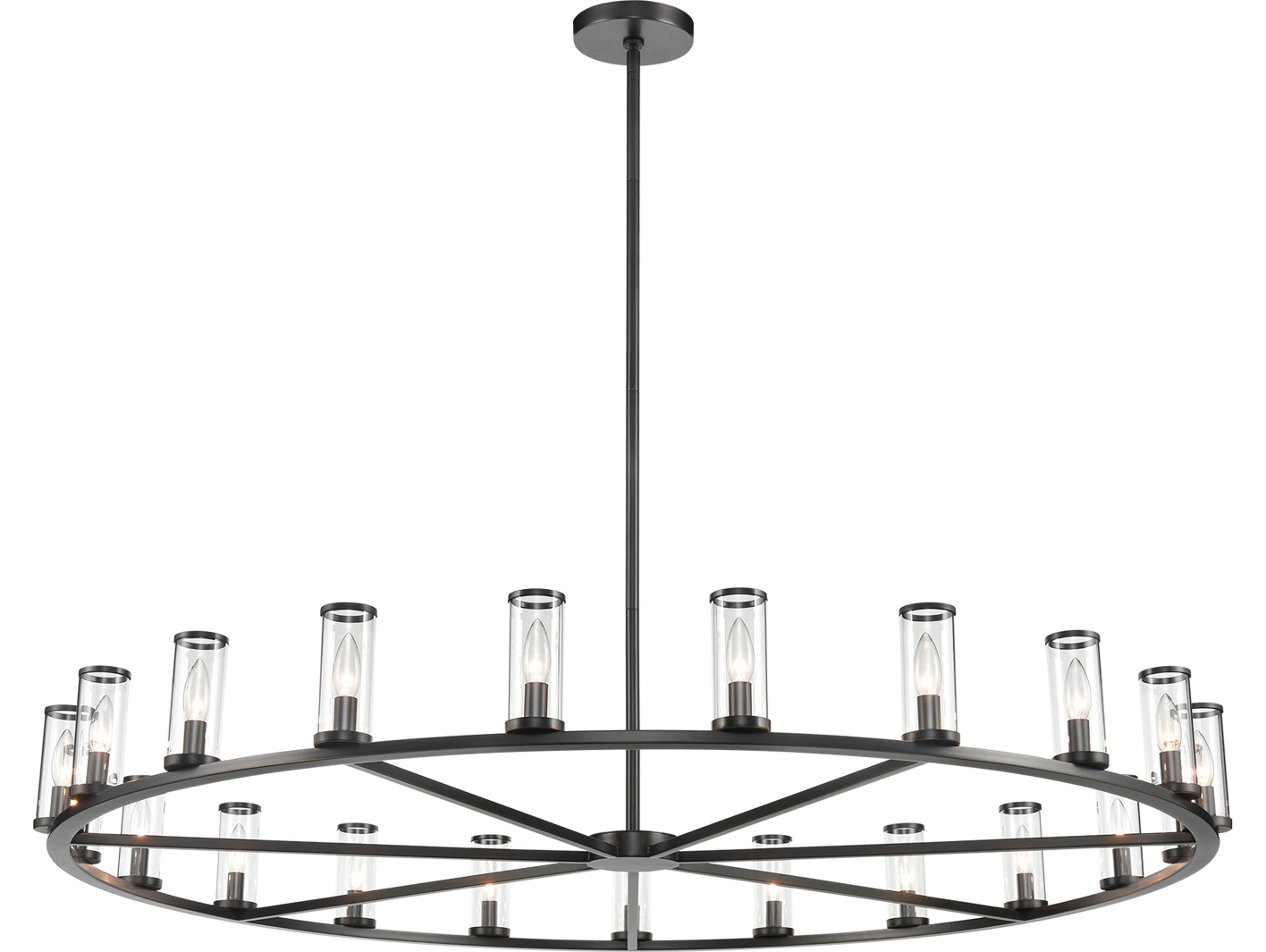 Alora Lighting Revolve 21-Light Urban Bronze Black Cylinder Chandelier