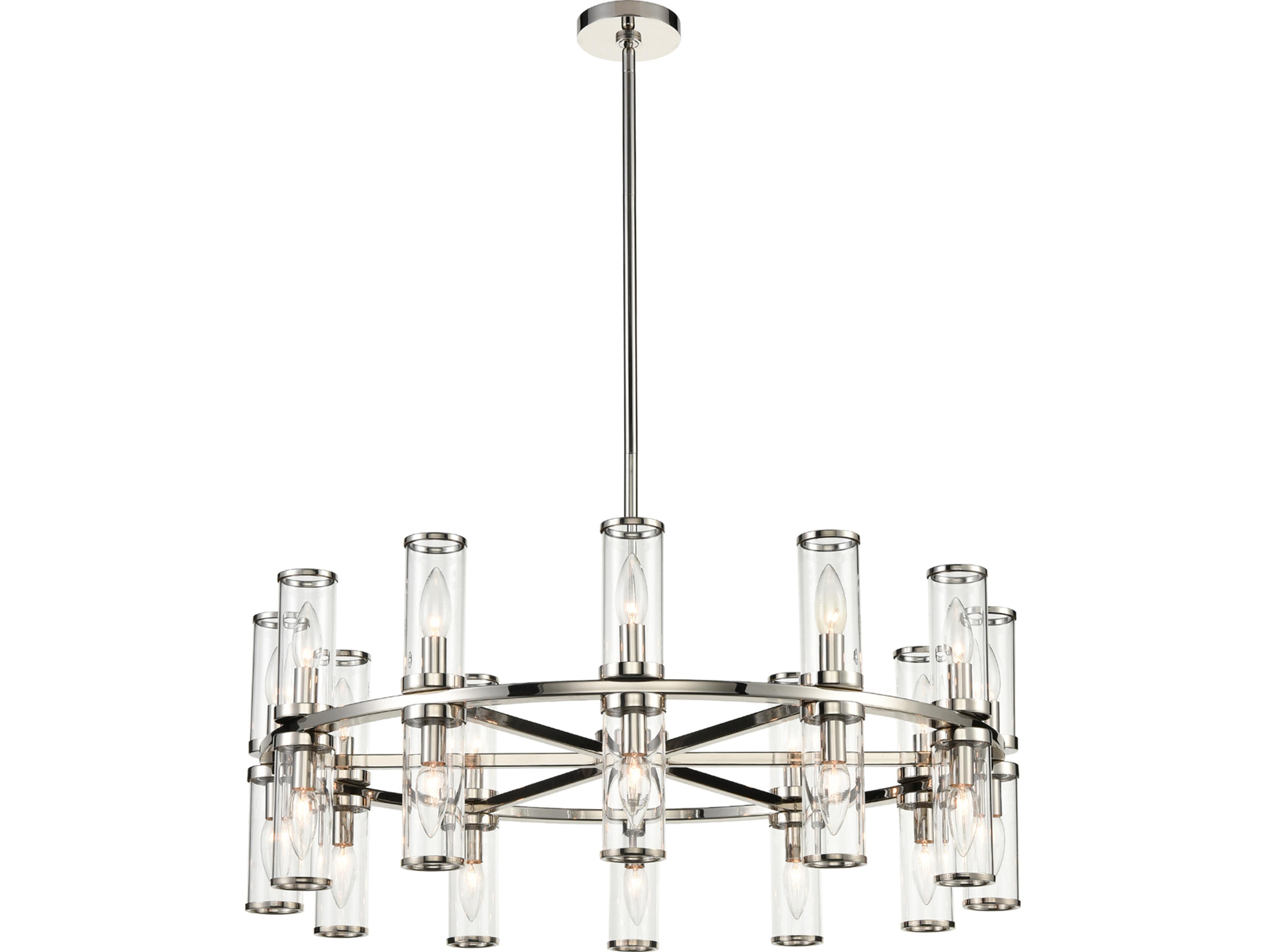 Alora Lighting Revolve 24-Light Polished Nickel Cylinder Chandelier