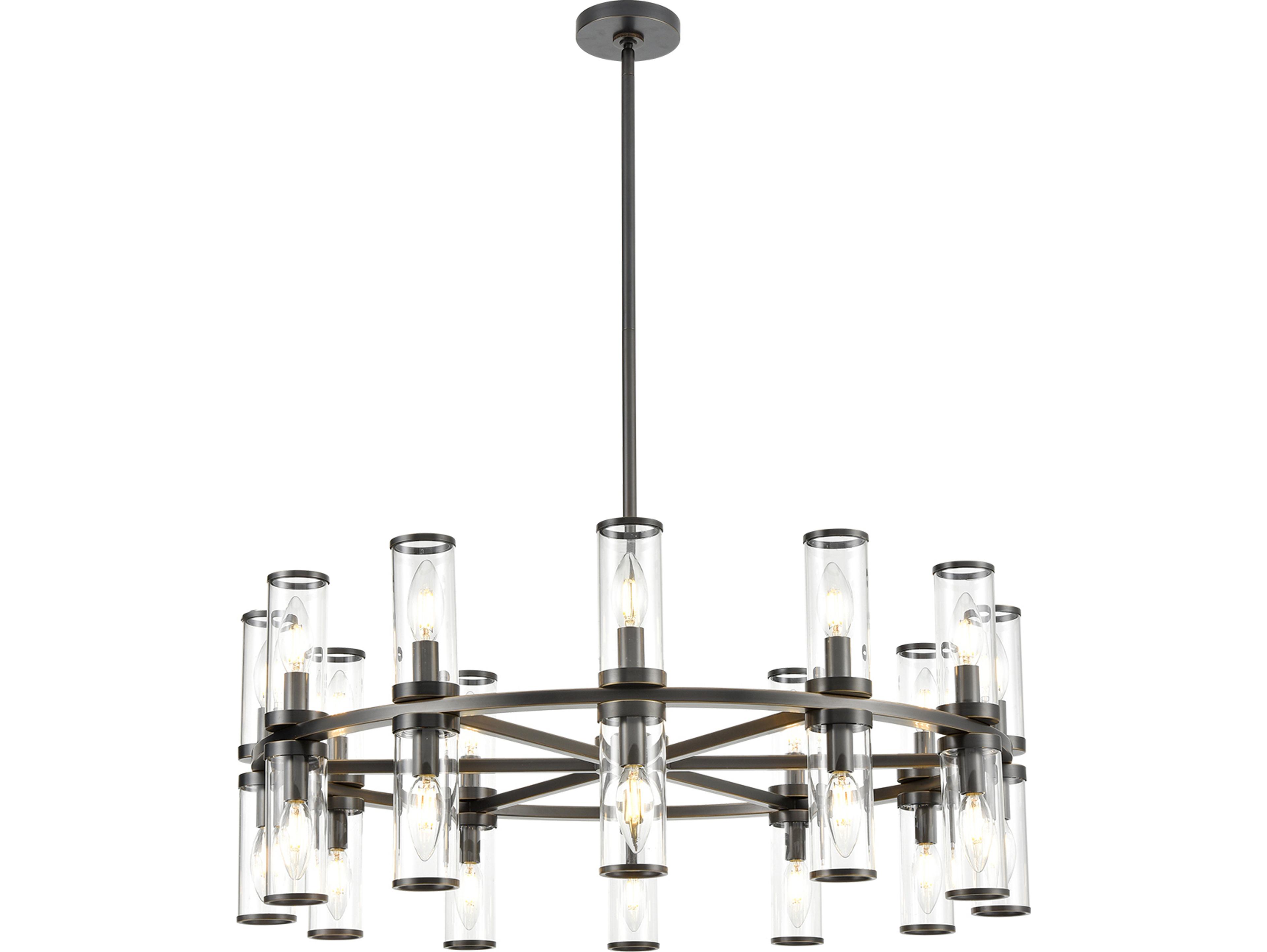 Alora Lighting Revolve 24-Light Urban Bronze Cylinder Chandelier