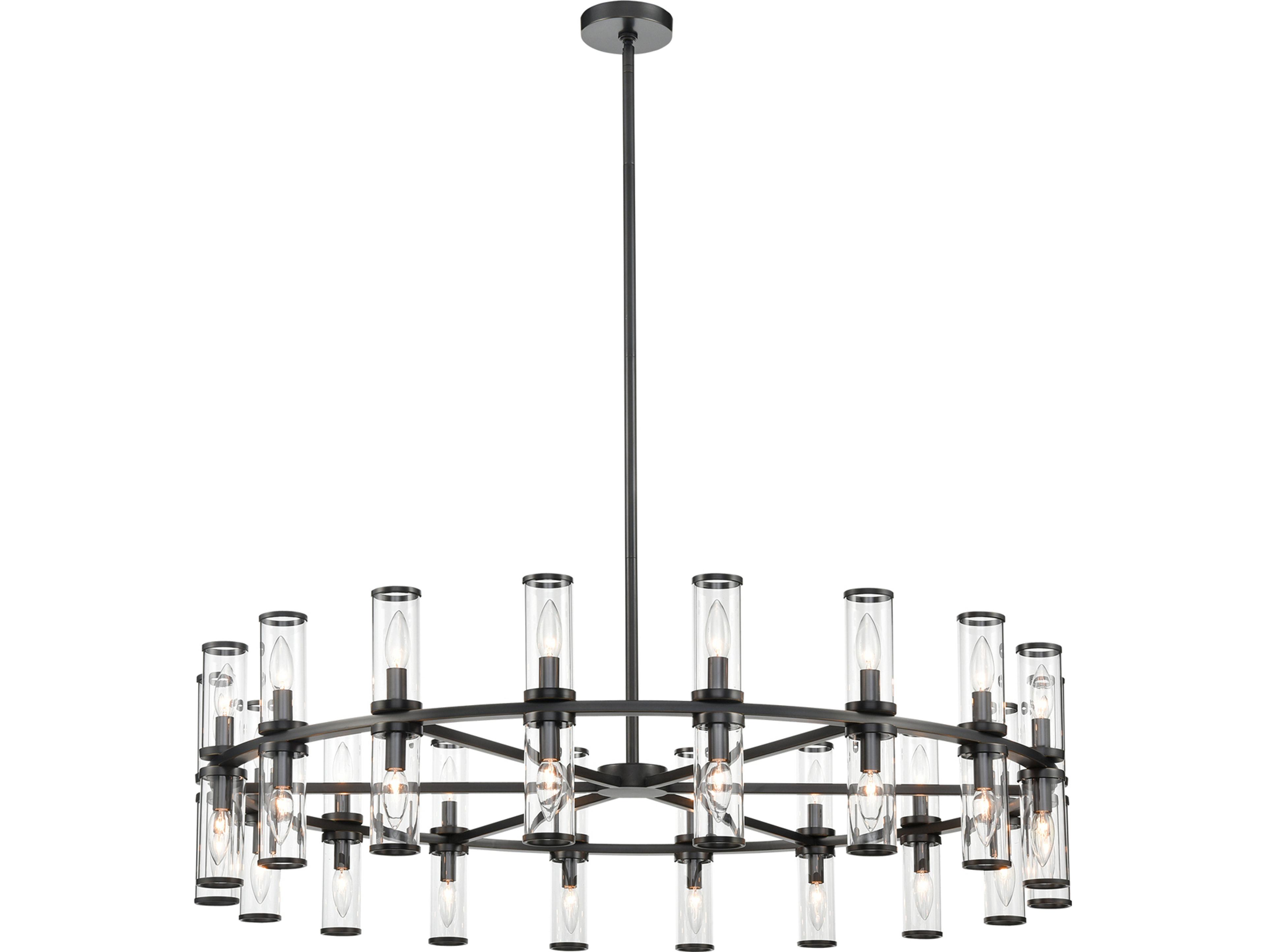 Alora Lighting Revolve 36-Light Urban Bronze Black Cylinder Chandelier