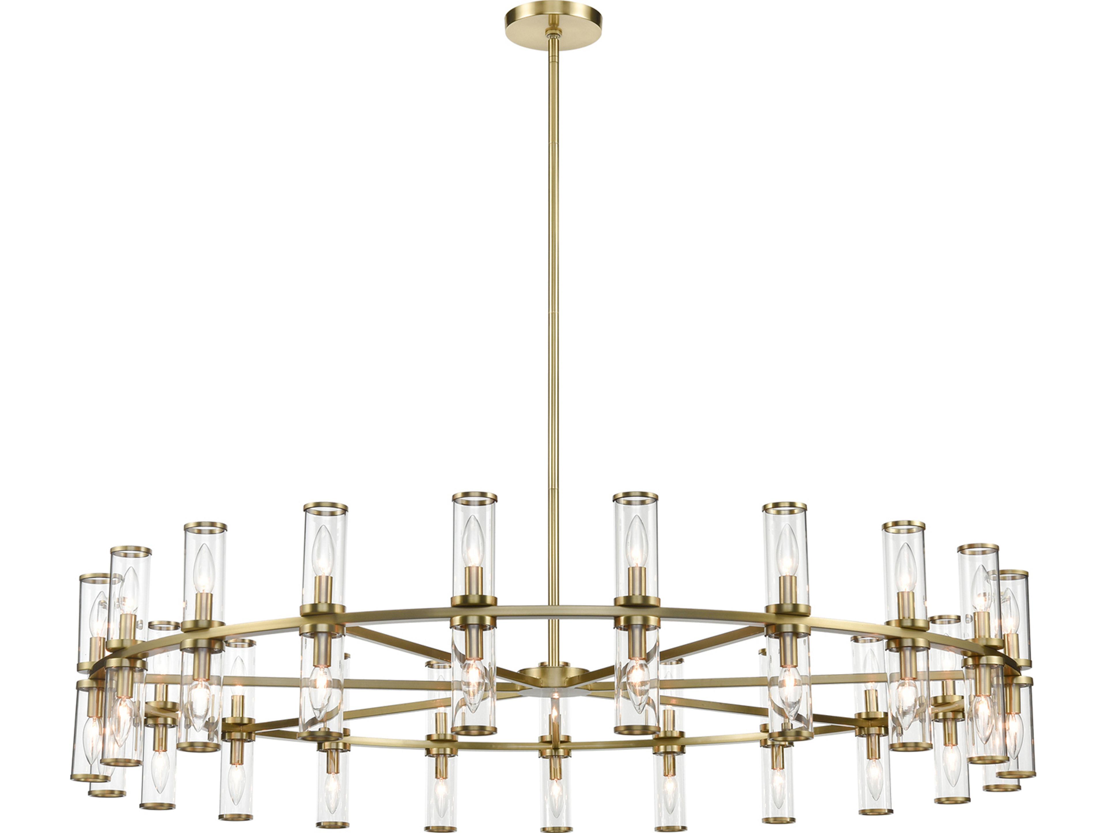 Alora Lighting Revolve 42-Light Natural Brass Cylinder Chandelier