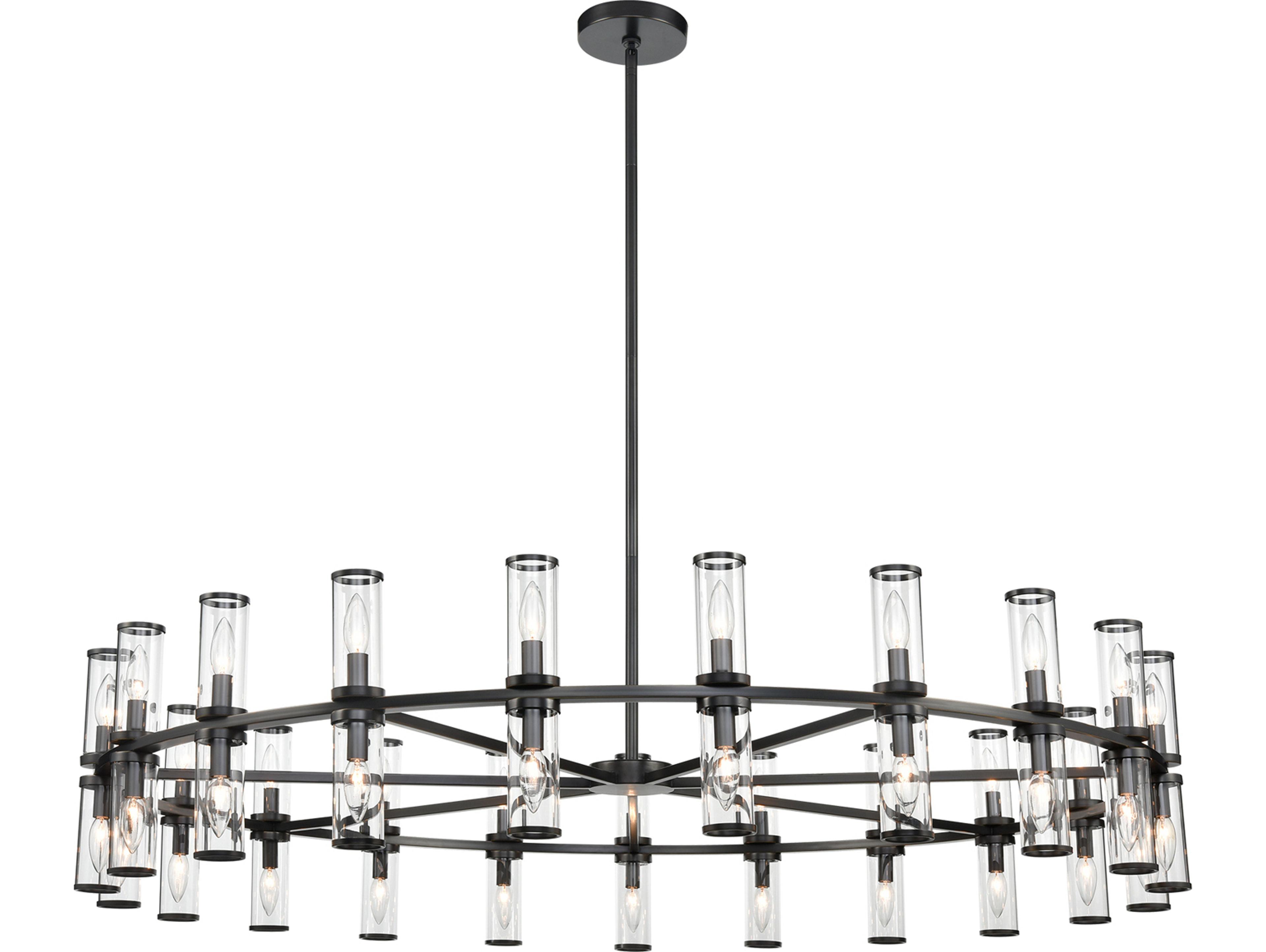 Alora Lighting Revolve 42-Light Urban Bronze Black Cylinder Chandelier