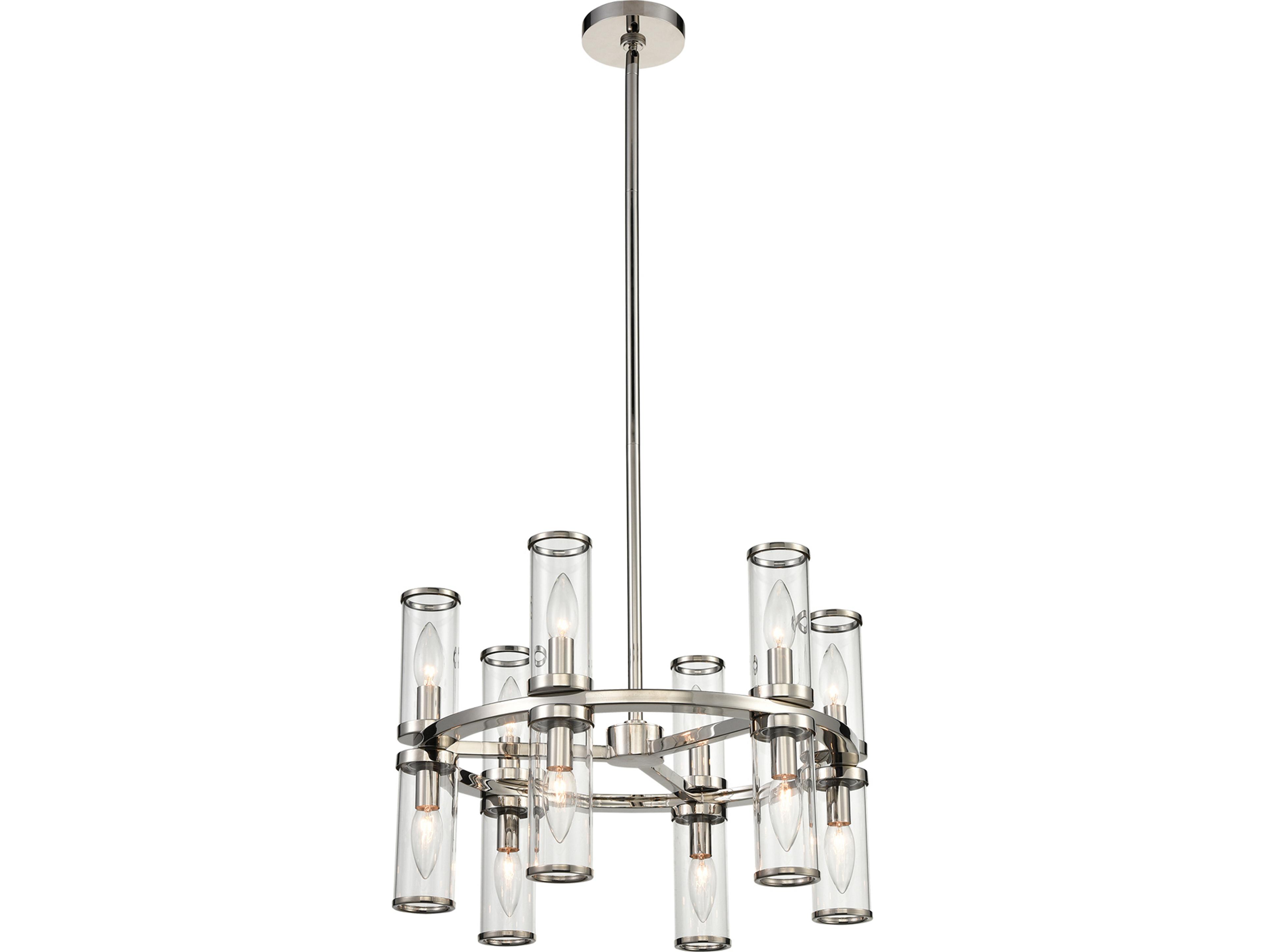 Alora Lighting Revolve 12-Light Polished Nickel Cylinder Chandelier