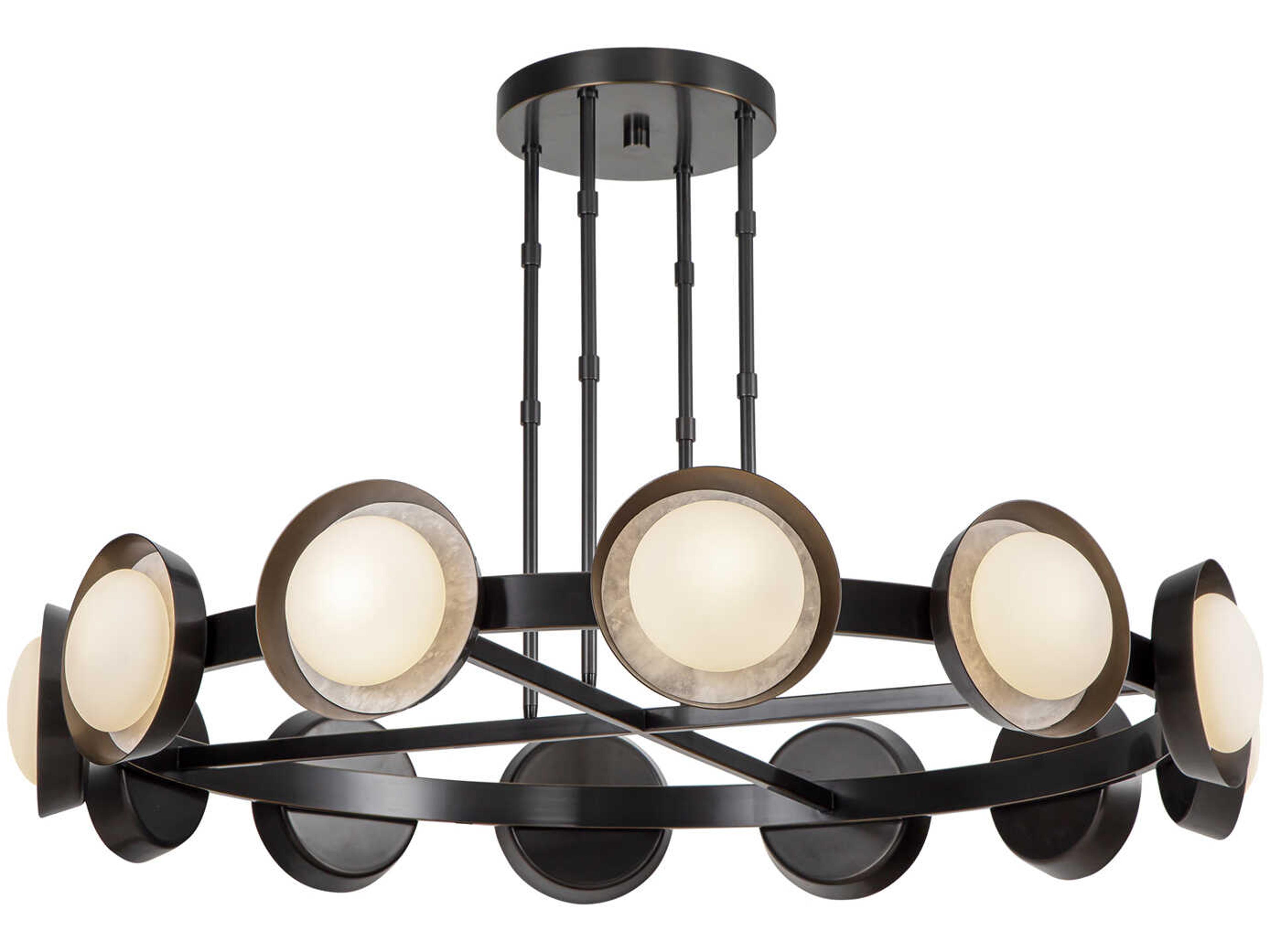 Alora Lighting Alonso Urban Bronze Black Round Chandelier