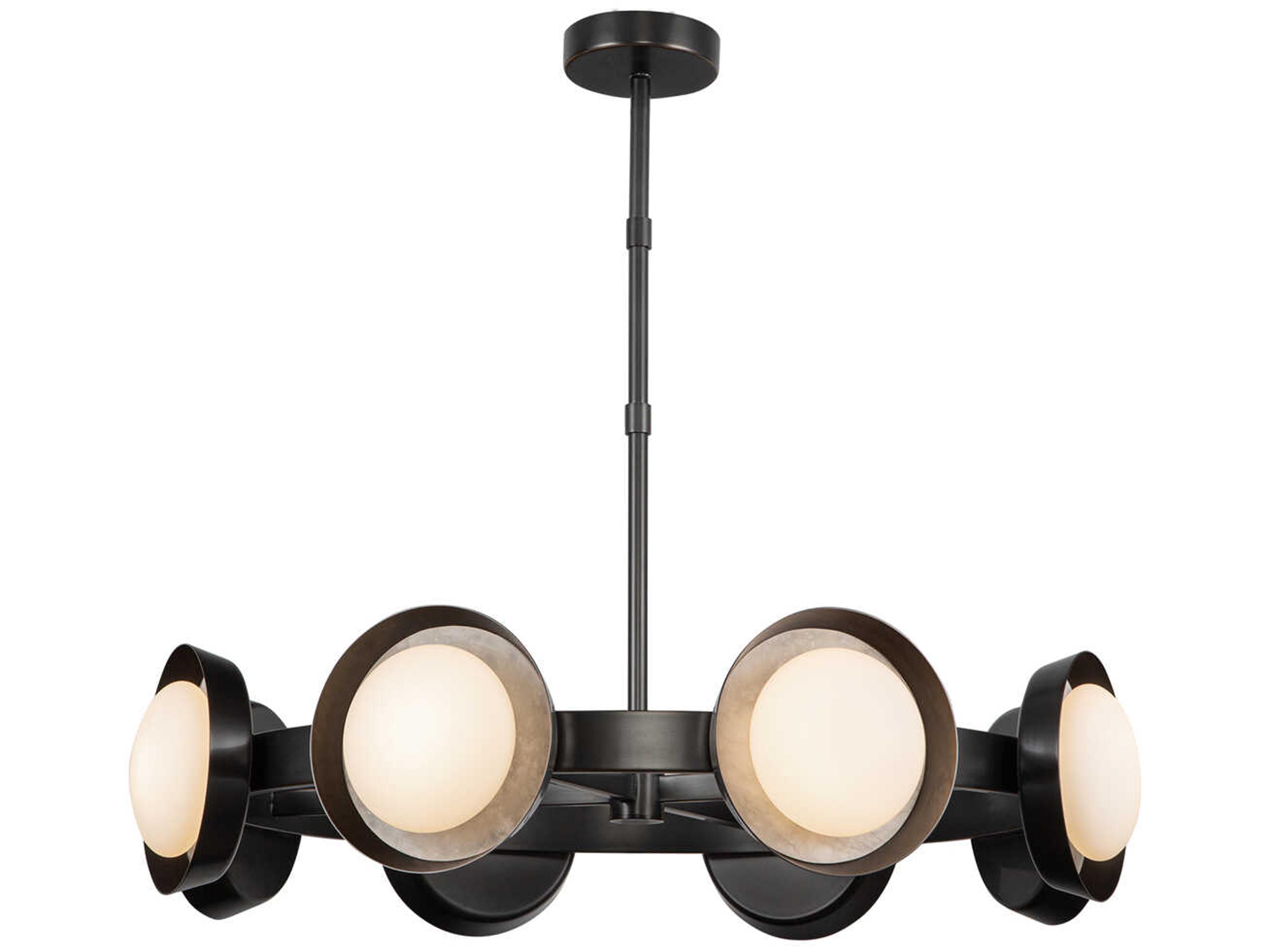 Alora Lighting Alonso Urban Bronze Black Round Chandelier