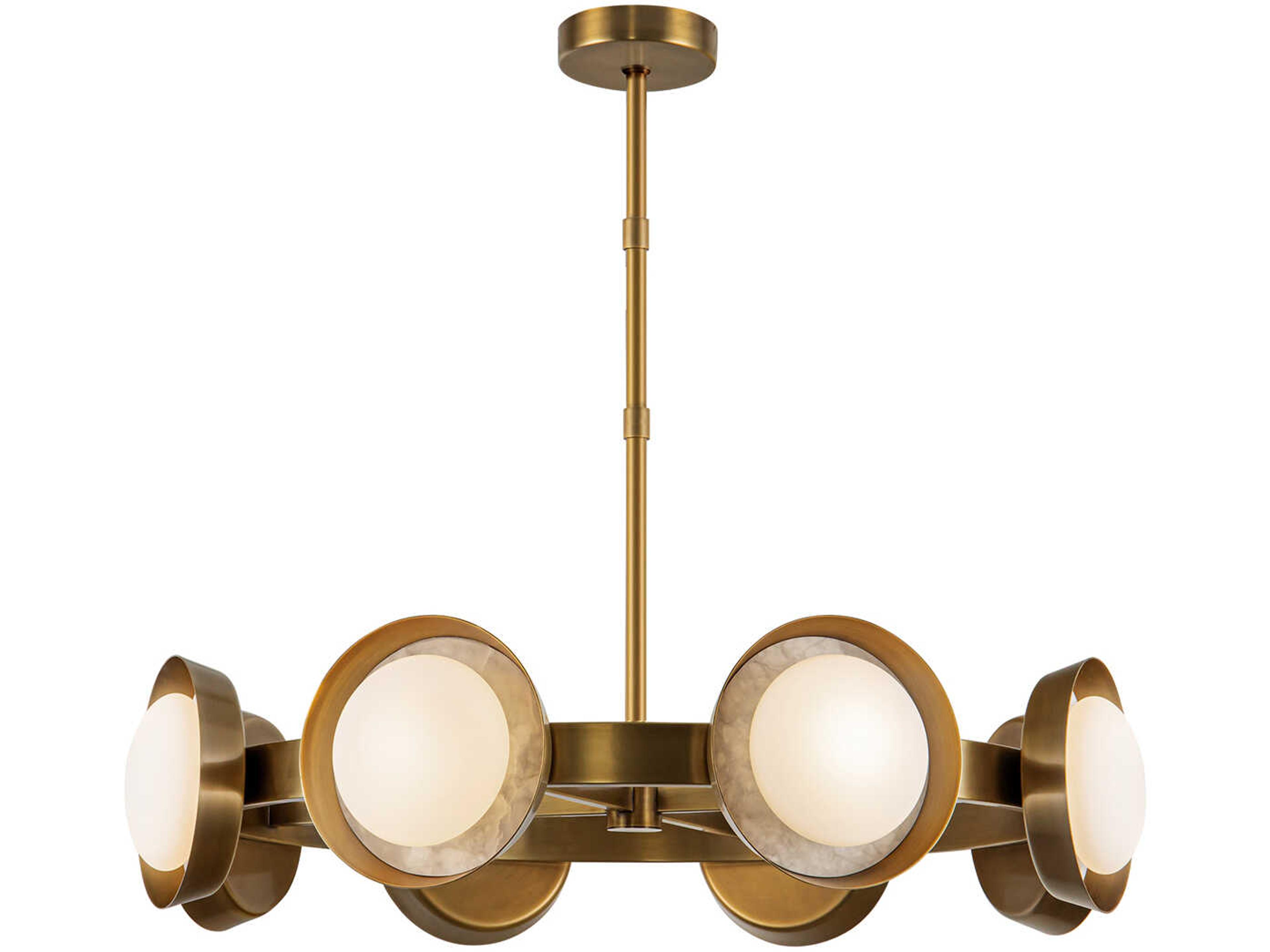 Alora Lighting Alonso Vintage Brass Round Chandelier