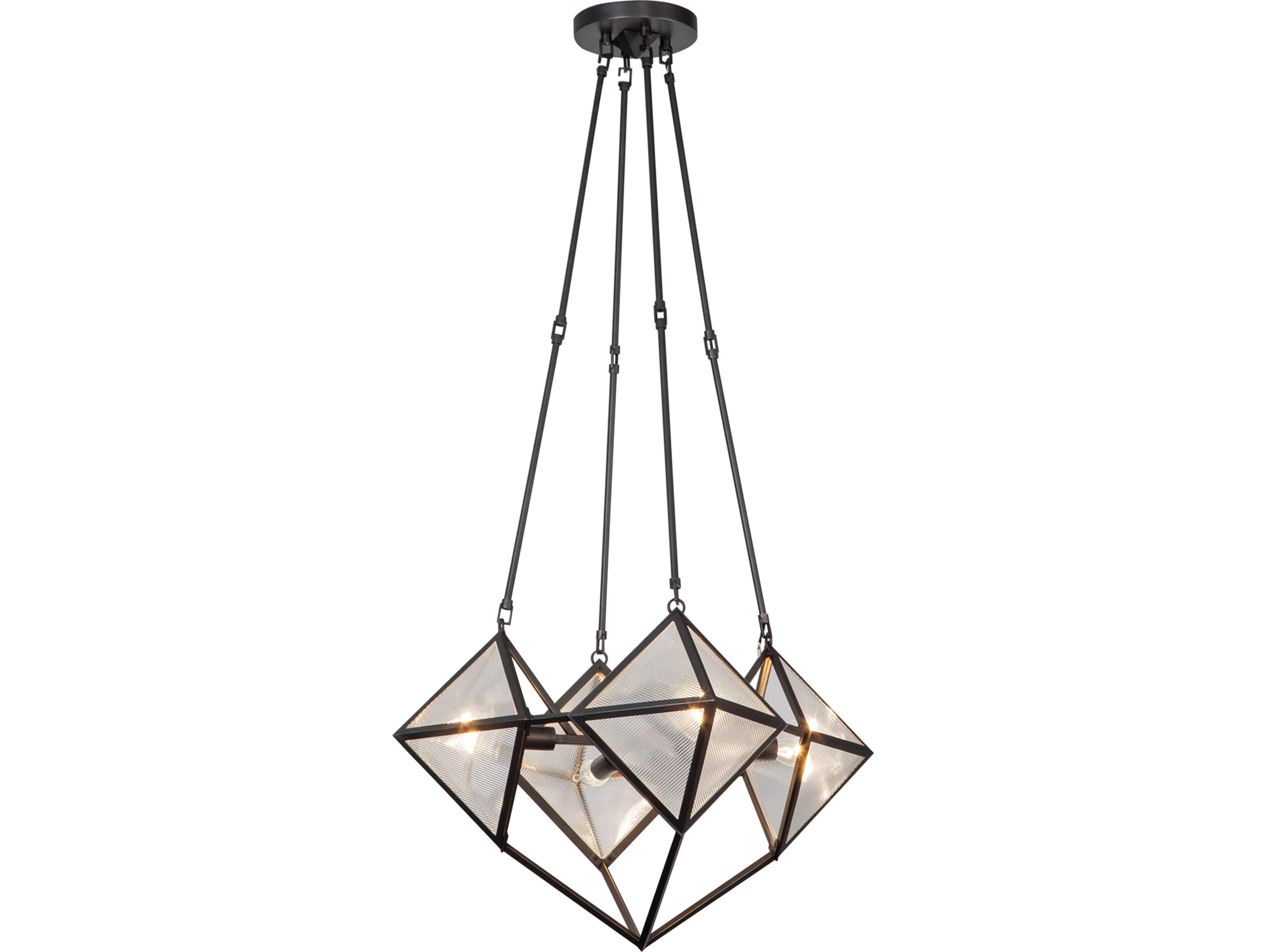 Alora Lighting Cairo 4-Light Urban Bronze Black Geometric Chandelier