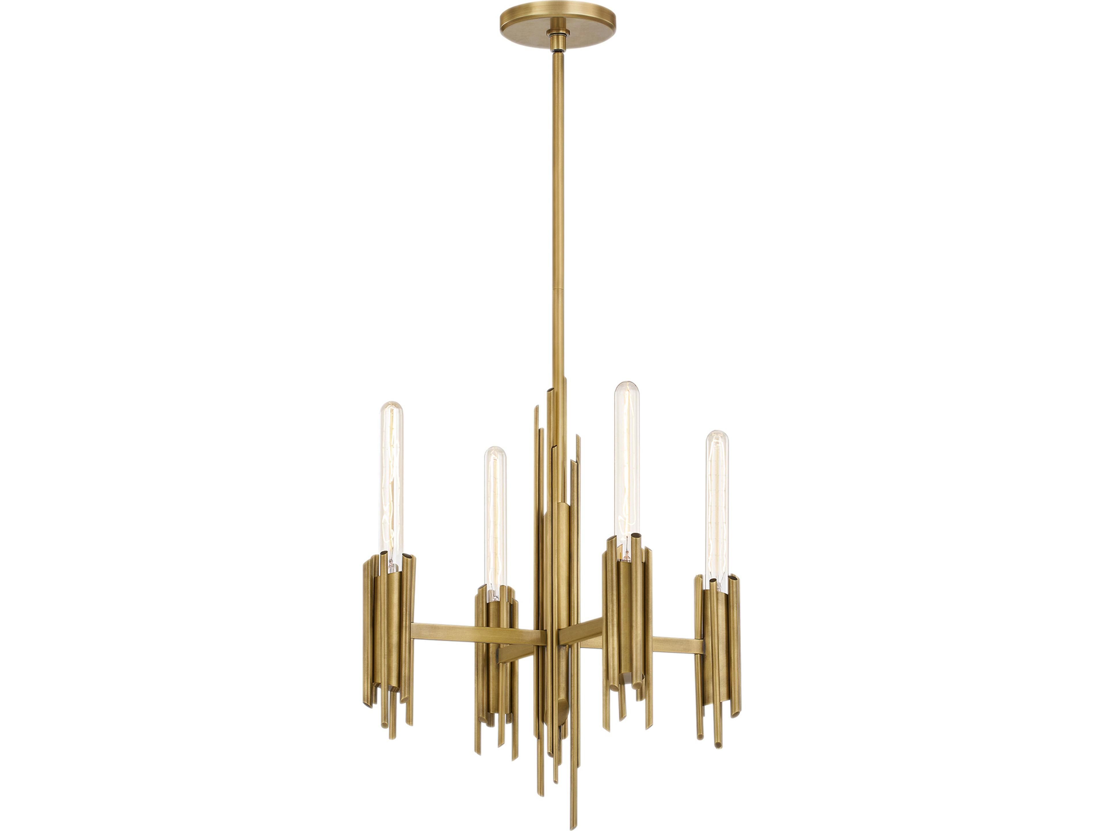 Alora Lighting Torres 4-Light Vintage Brass Chandelier