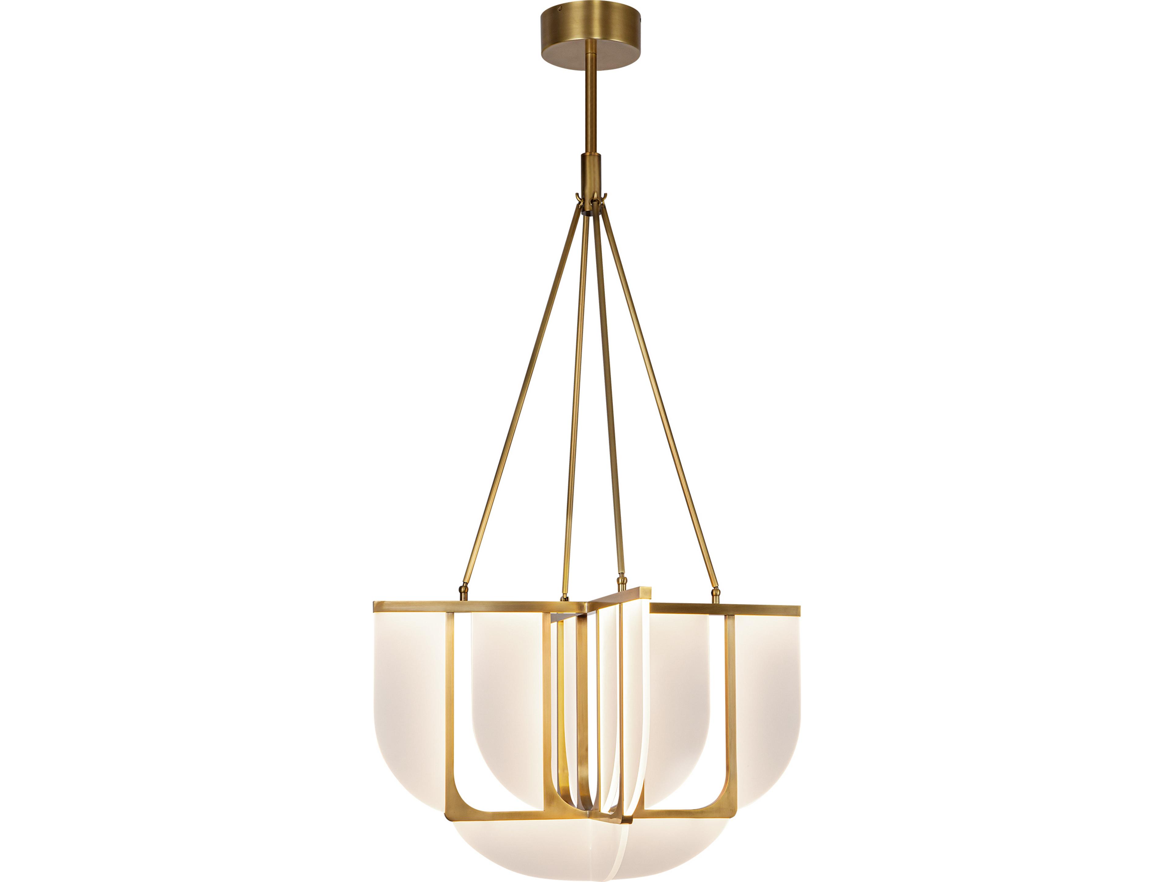 Alora Lighting Anders Vintage Brass Geometric Chandelier