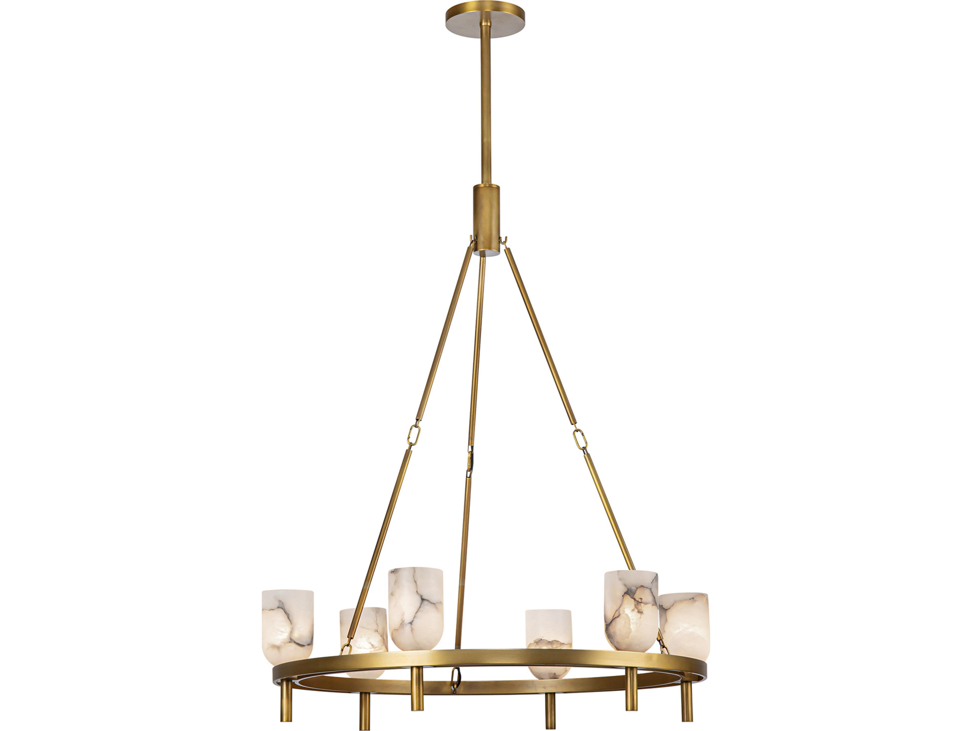 Lucian 6-Light Vintage Brass Chandelier