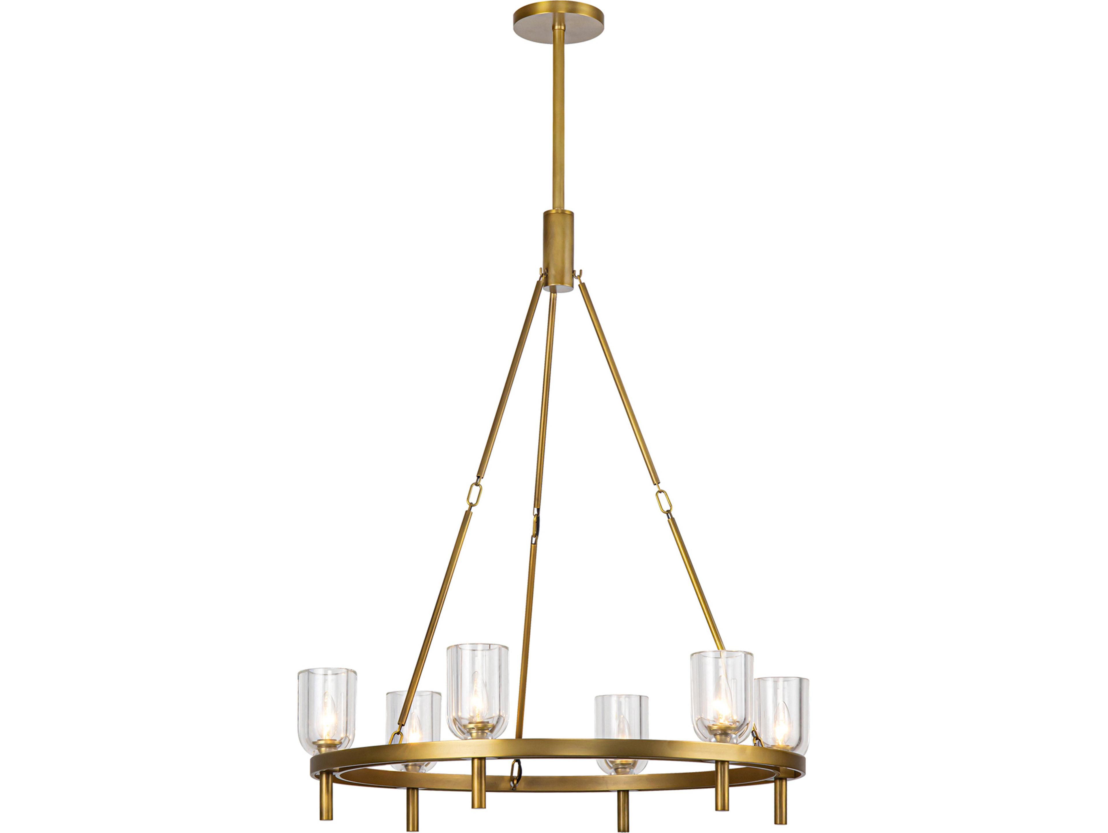 Alora Lighting Lucian 6-Light Vintage Brass Chandelier