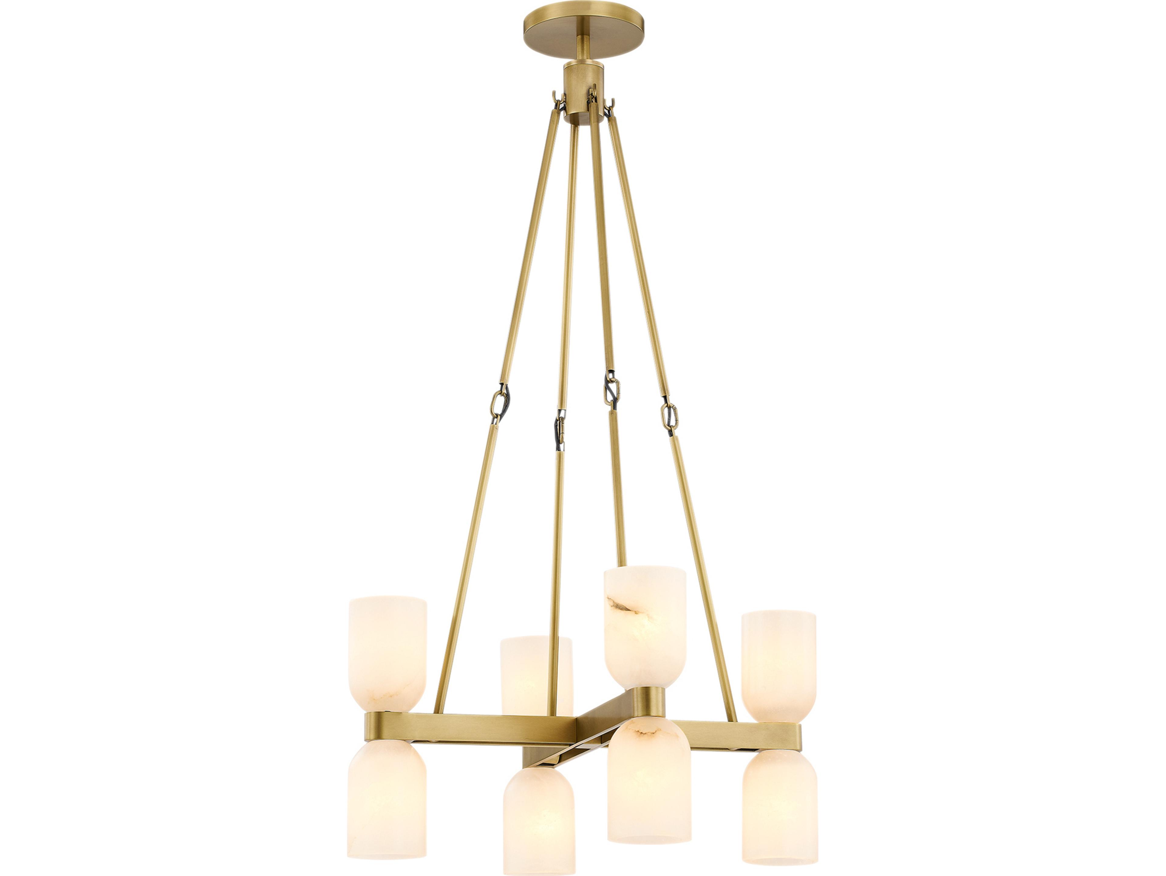 Alora Lighting Lucian 8-Light Vintage Brass Chandelier