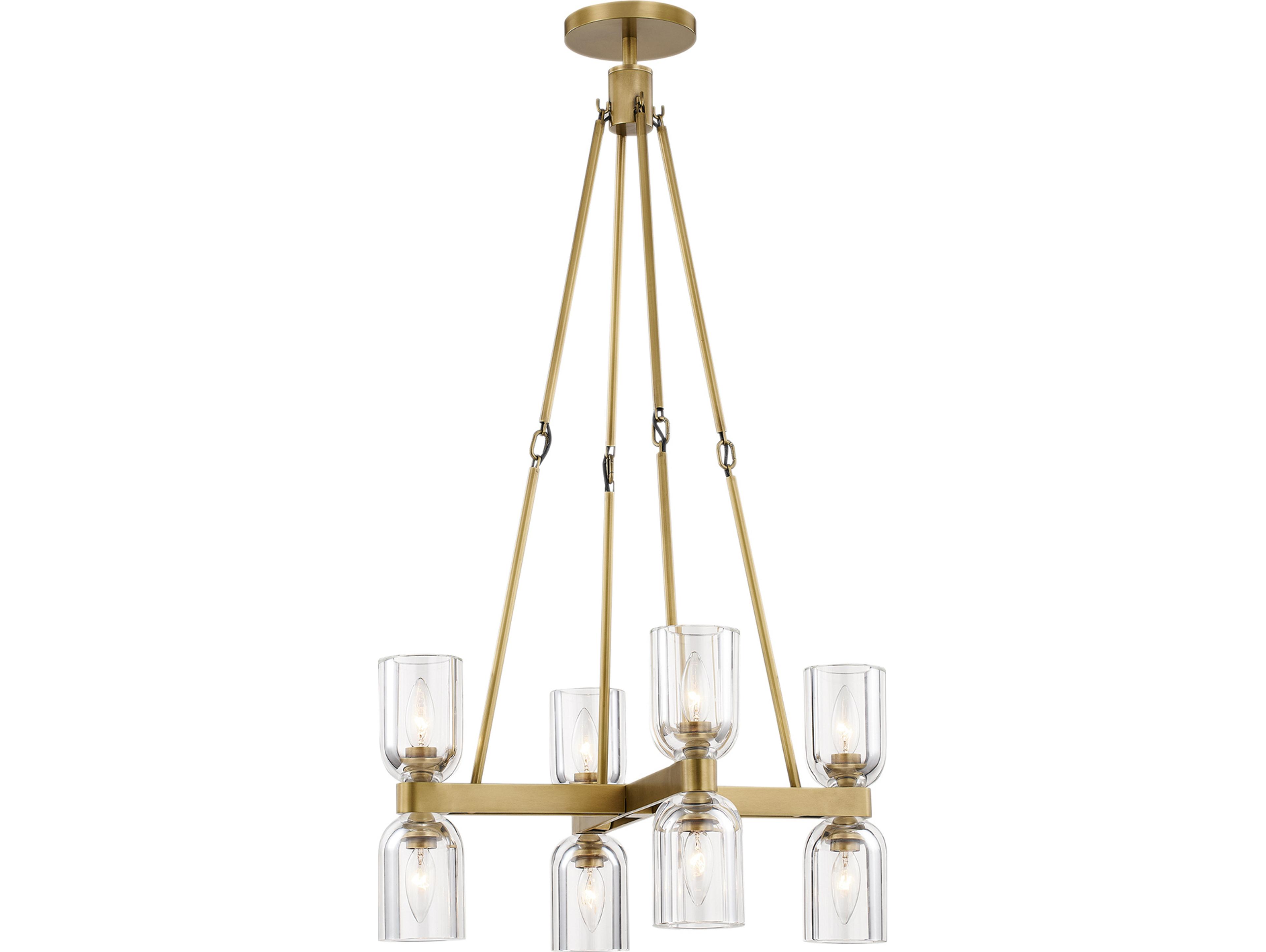 Alora Lighting Lucian 8-Light Vintage Brass Chandelier