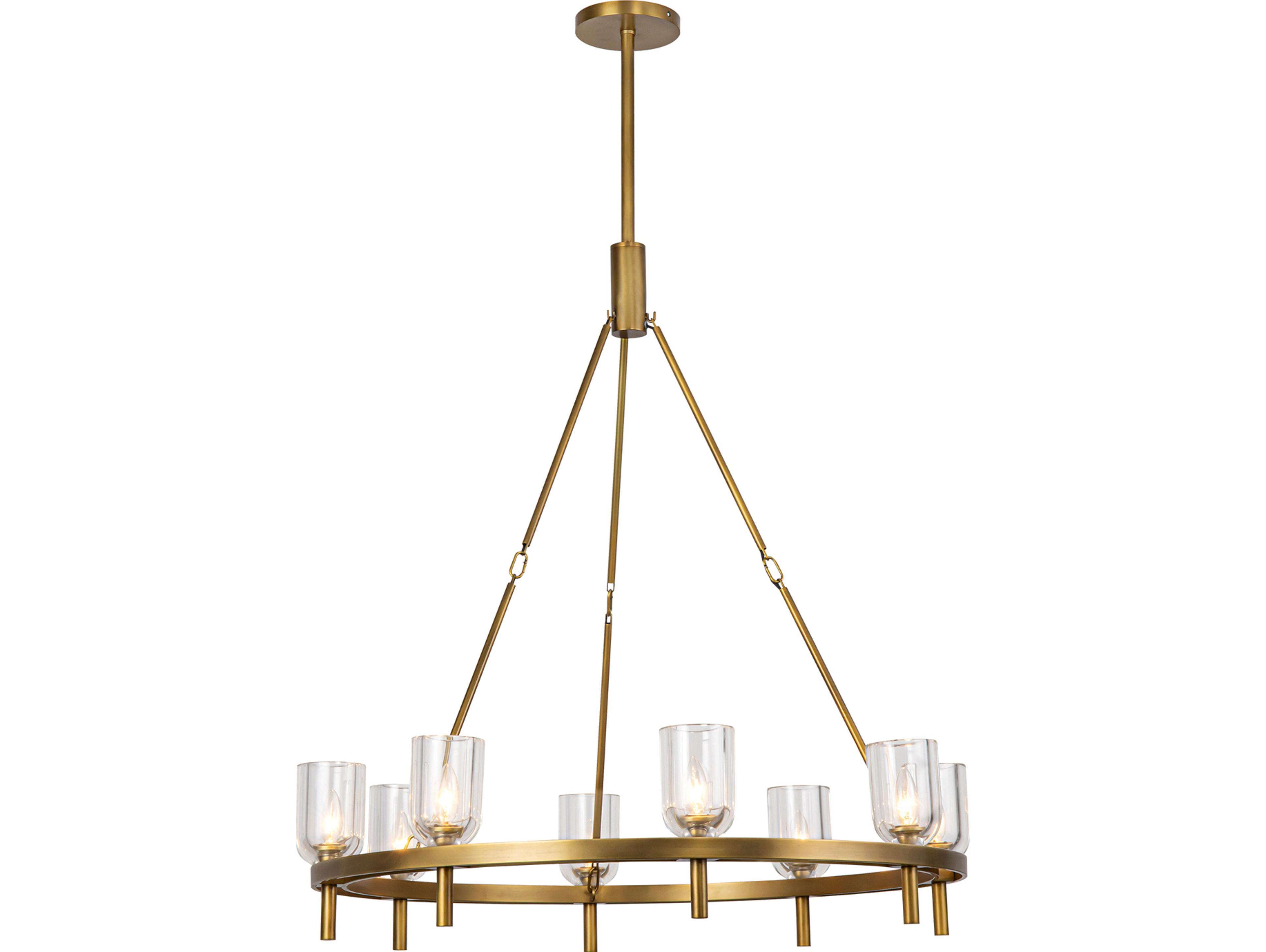 Alora Lighting Lucian 8-Light Vintage Brass Chandelier