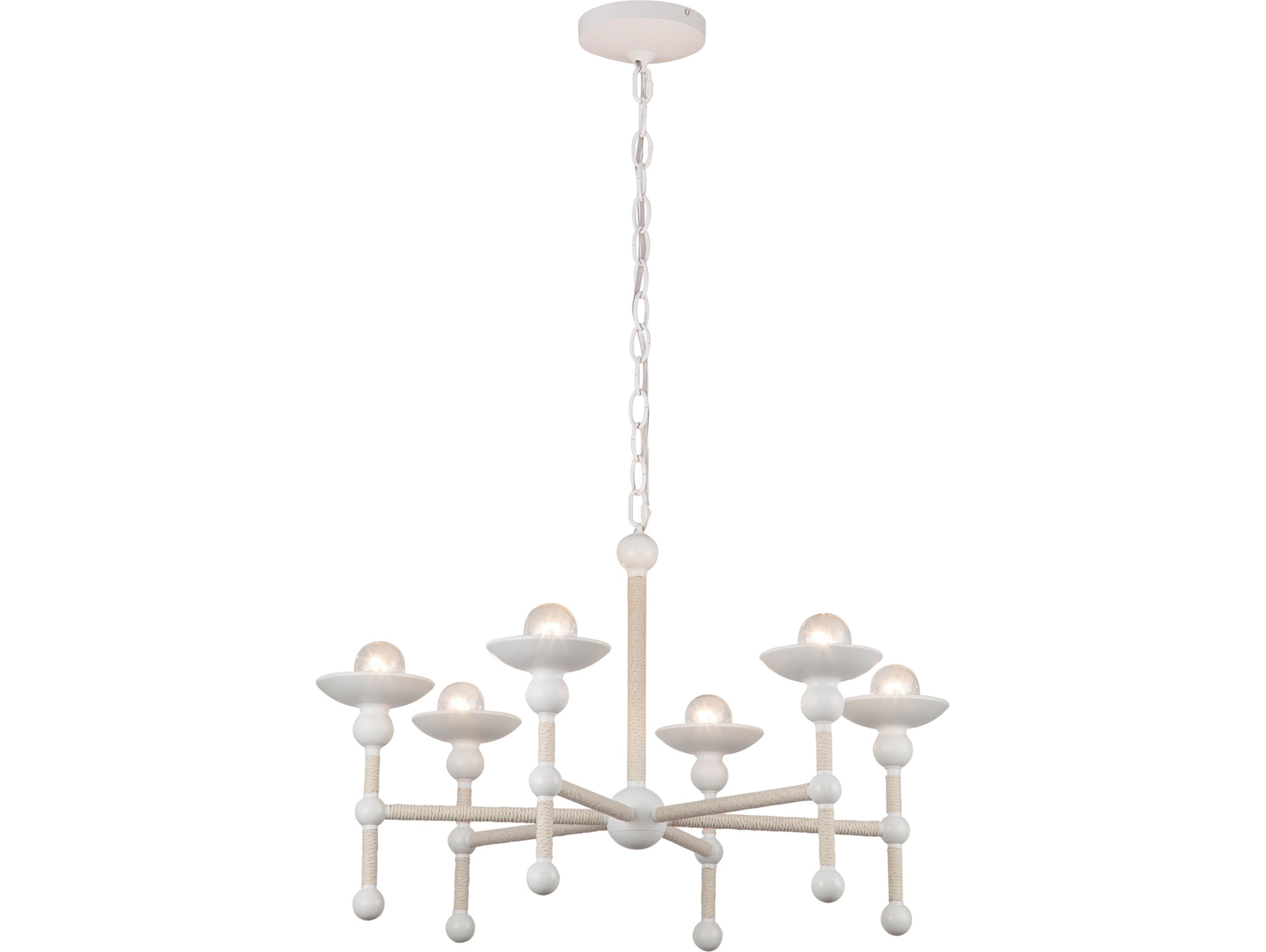 Alora Lighting Nadine 6-Light Matte White Chandelier