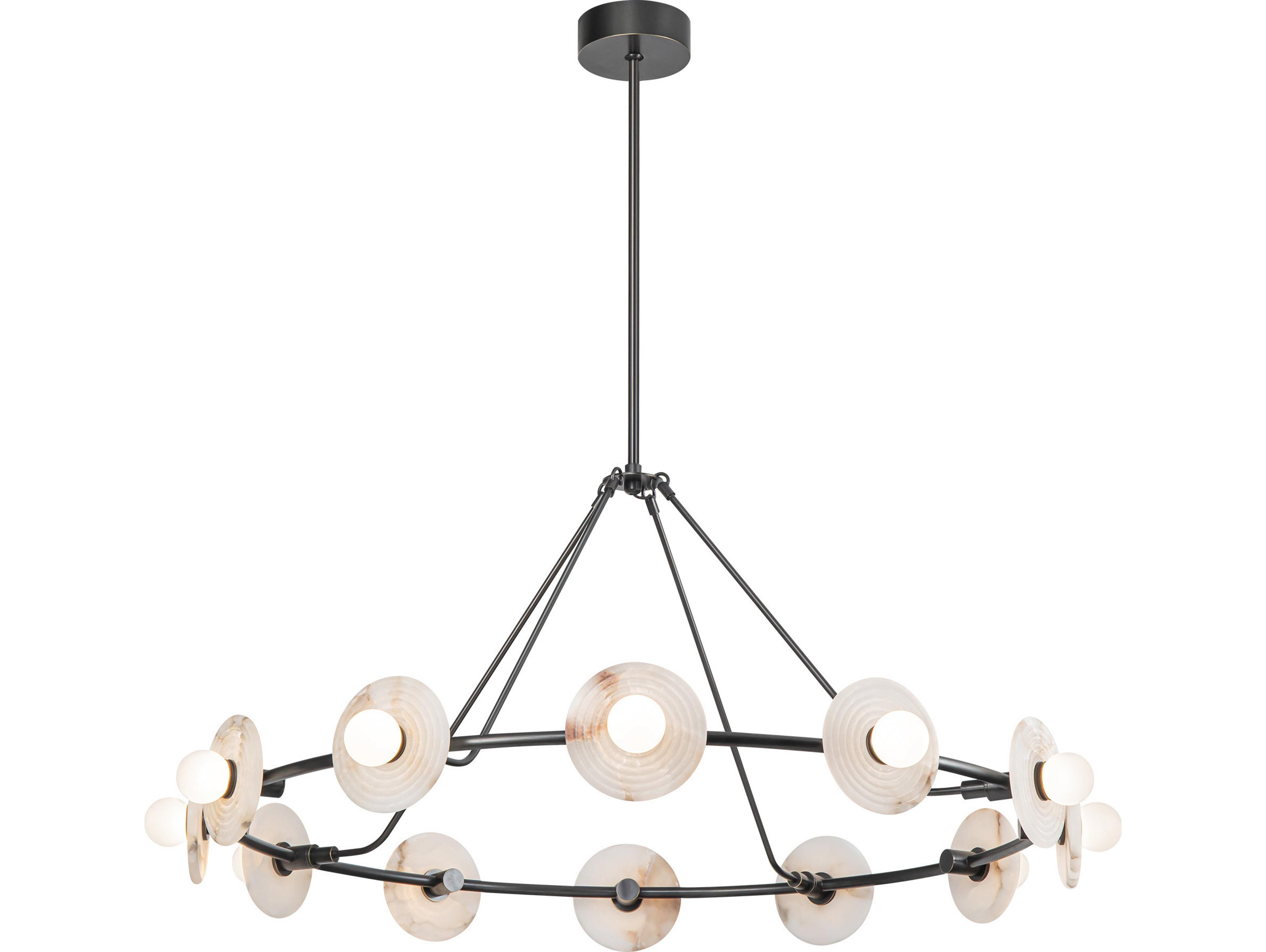Alora Lighting Dahlia Urban Bronze Black Round Chandelier