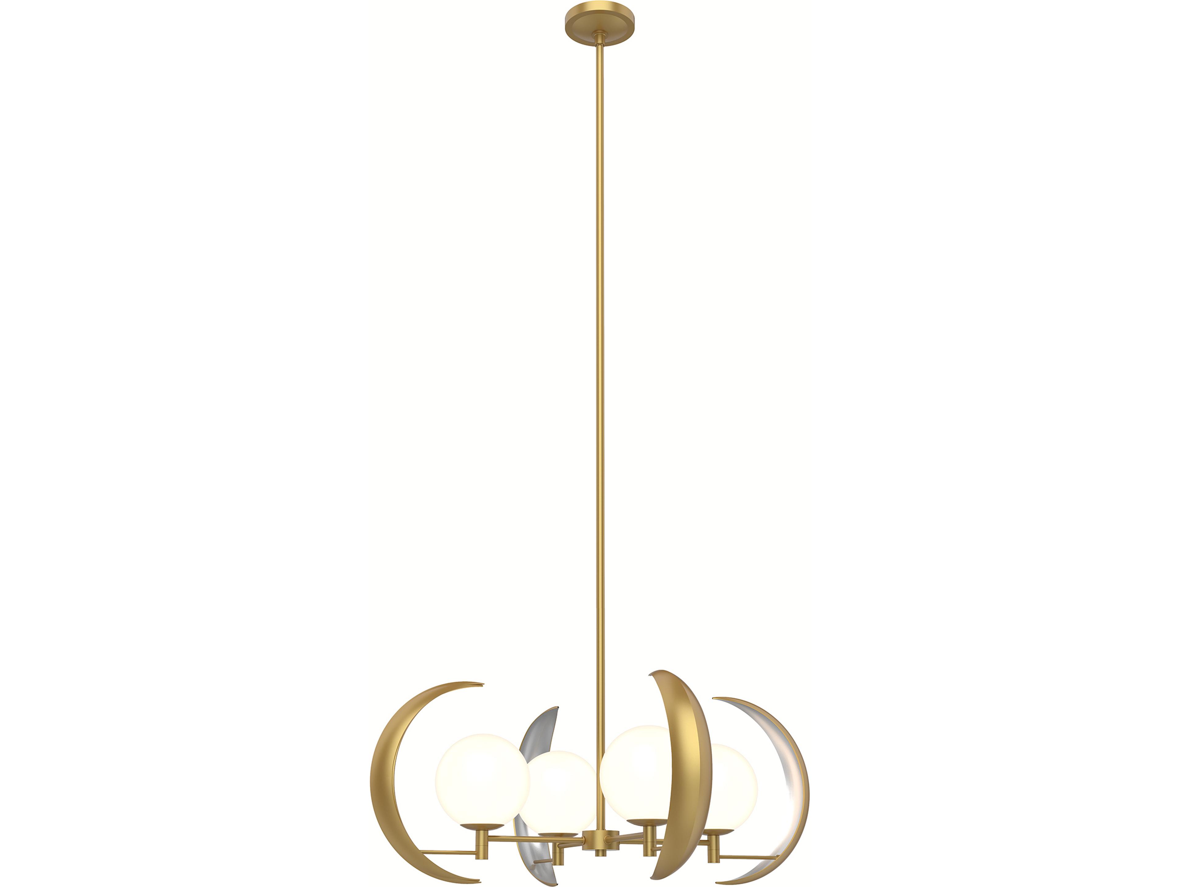 Alora Lighting Celeste 4-Light Vintage Brass Globe Geometric Chandelier
