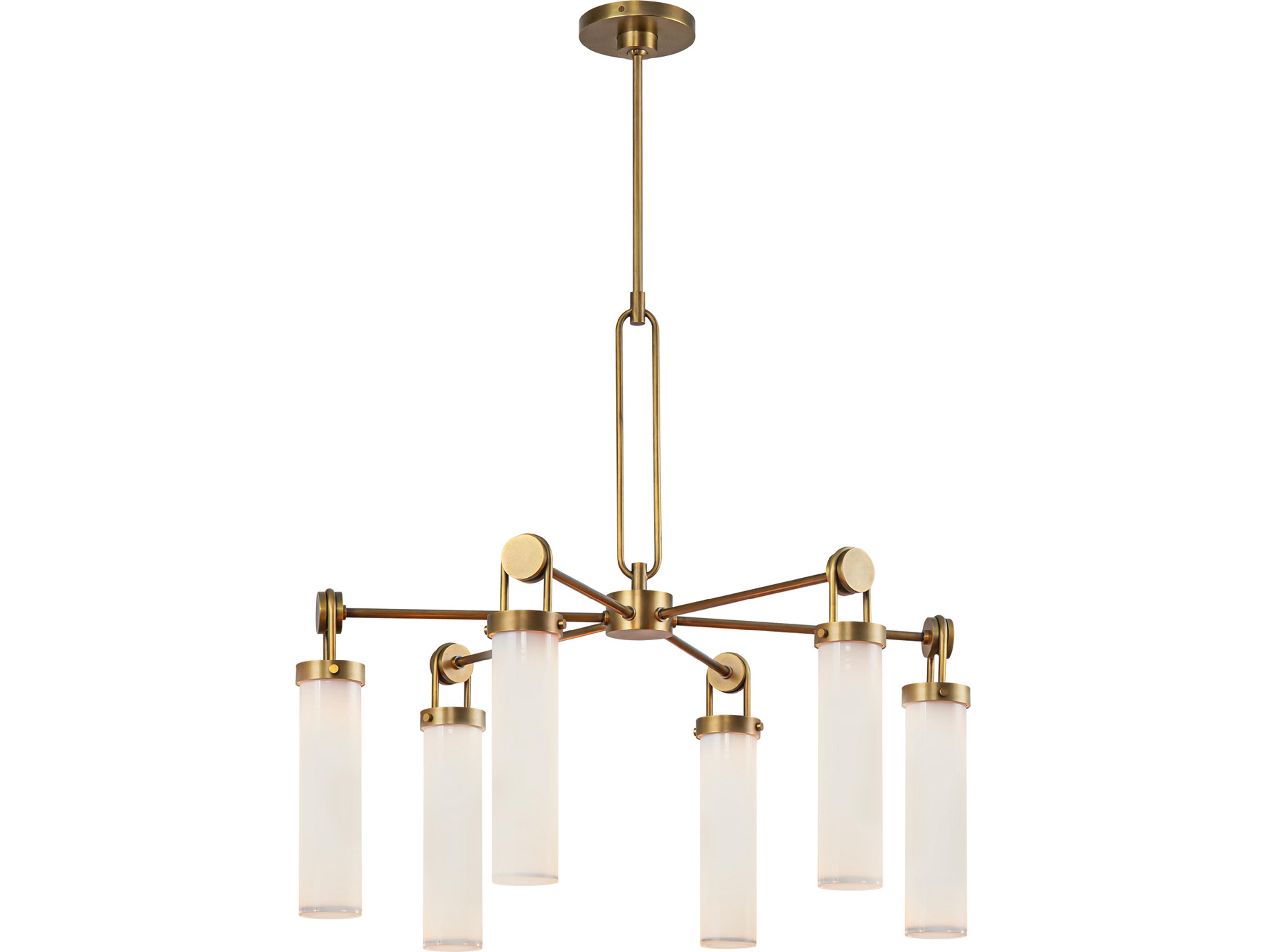 Alora Lighting Wynwood 6-Light Vintage Brass Cylinder Chandelier