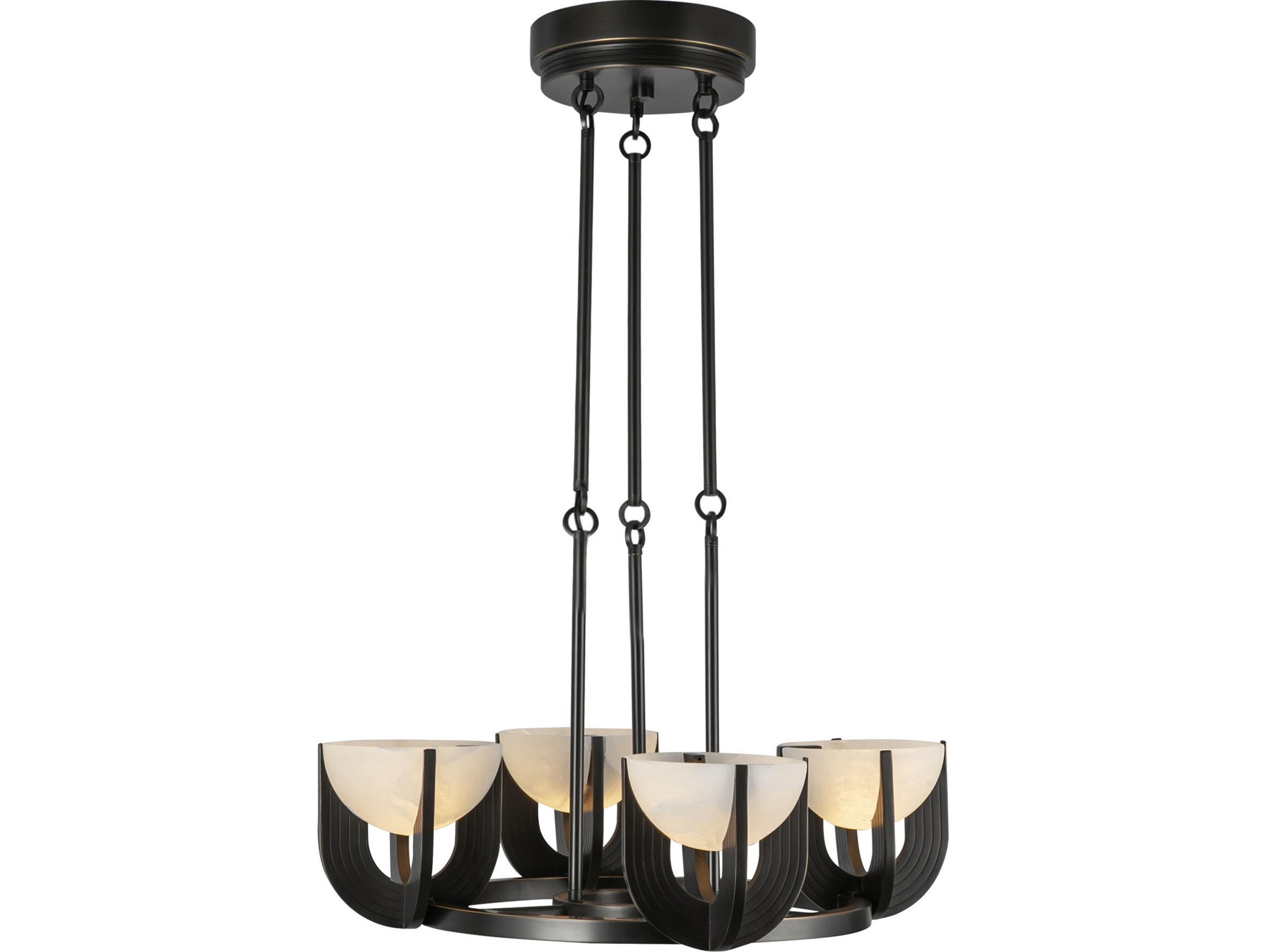 Alora Lighting Colette Urban Bronze Black Bowl Geometric Chandelier