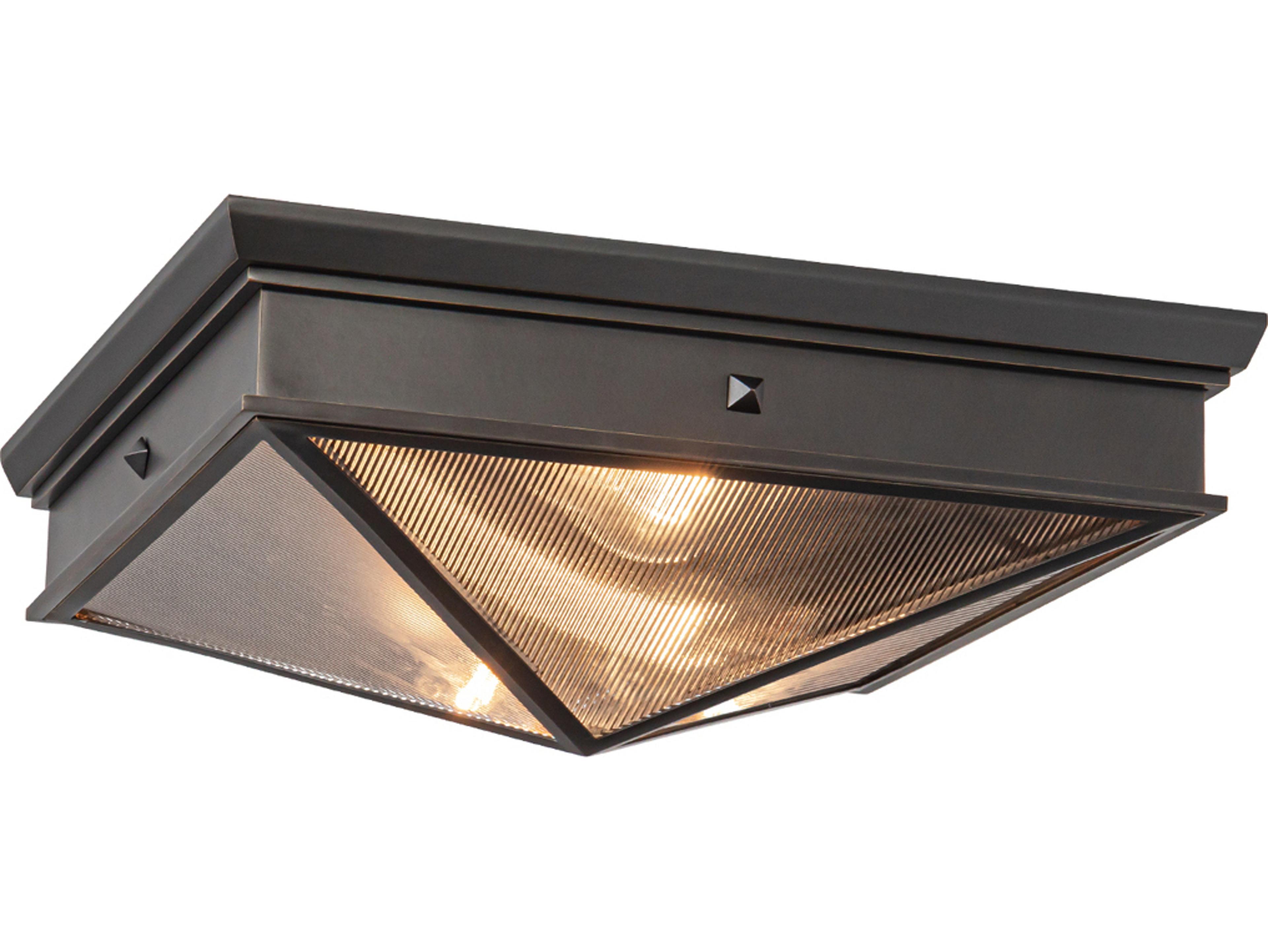 Alora Lighting Cairo 2-Light Urban Bronze Geometric Flush Mount