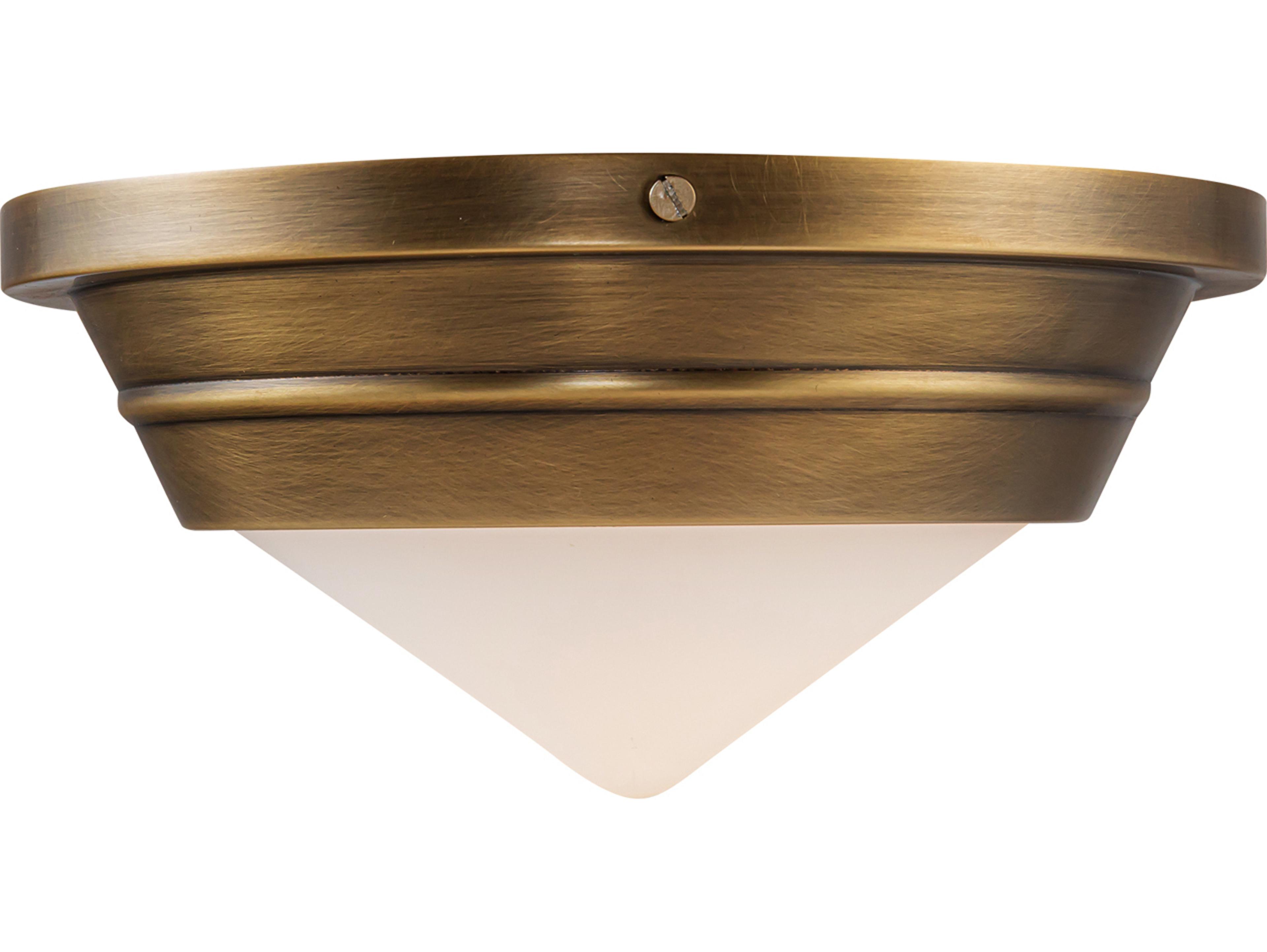 Alora Lighting Willard 1-Light Vintage Brass Flush Mount